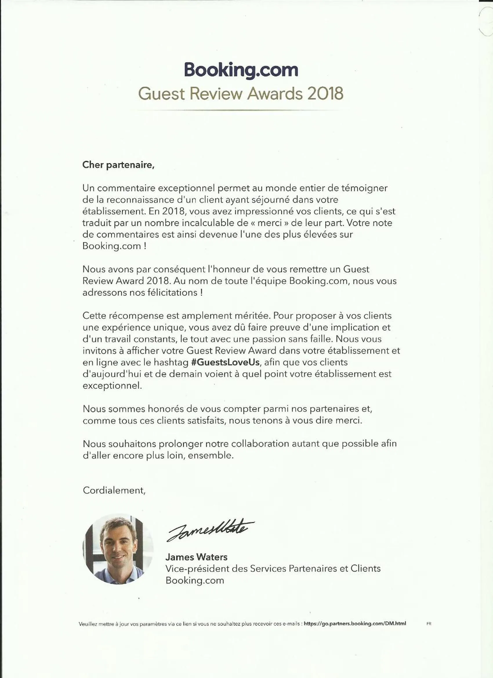 Certificate/Award in Bed & Breakfast Les LILLAS