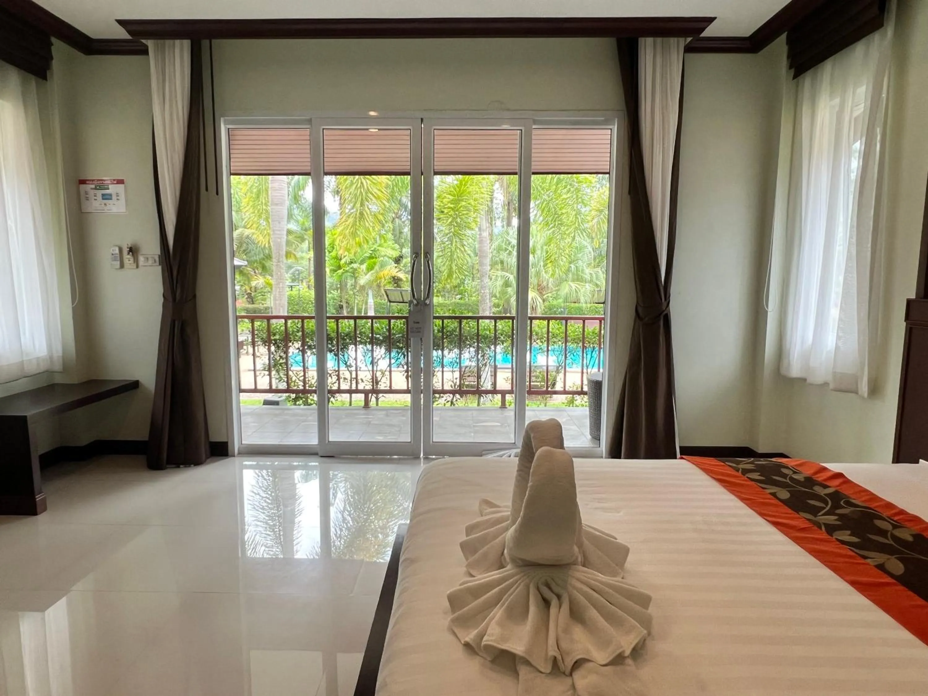 View (from property/room), Bed in Palm Kiri Aonang Resort