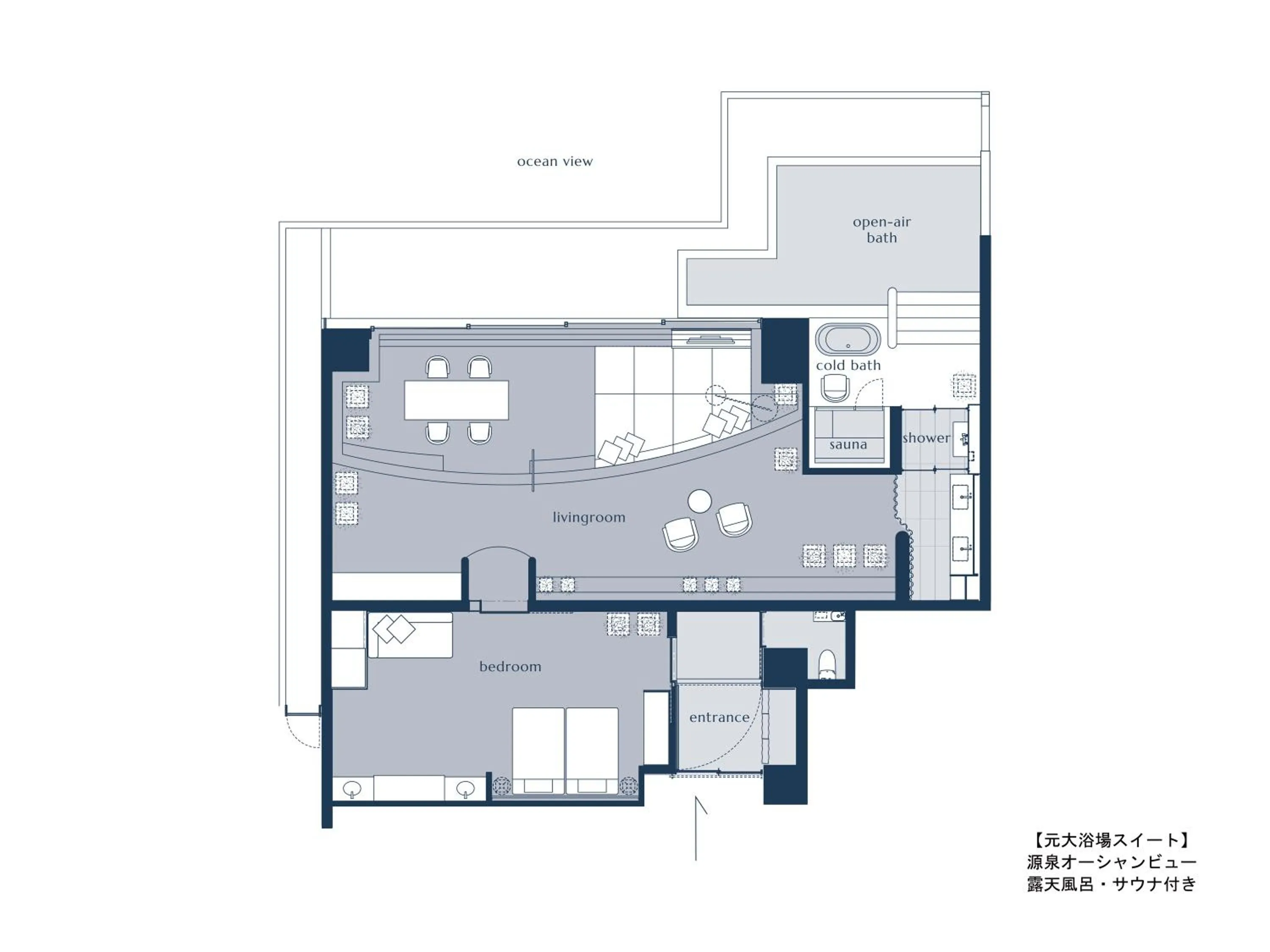 Floor plan in IZU RETREAT by Onko Chishin