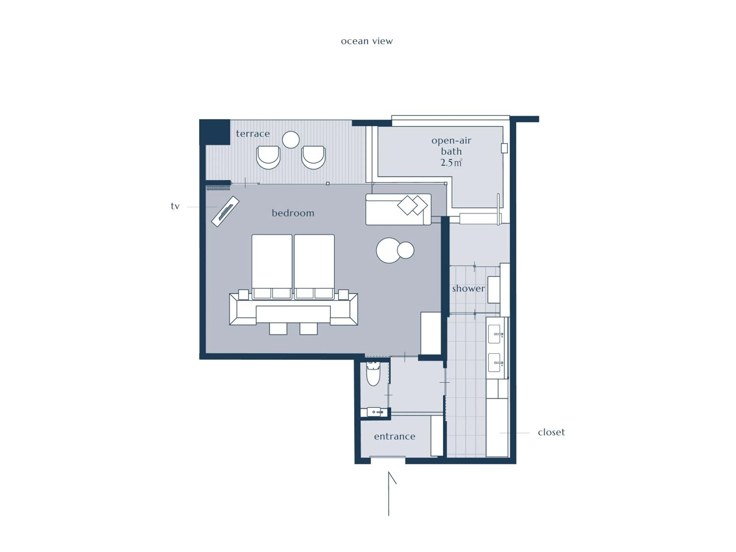 Floor plan in IZU RETREAT by Onko Chishin