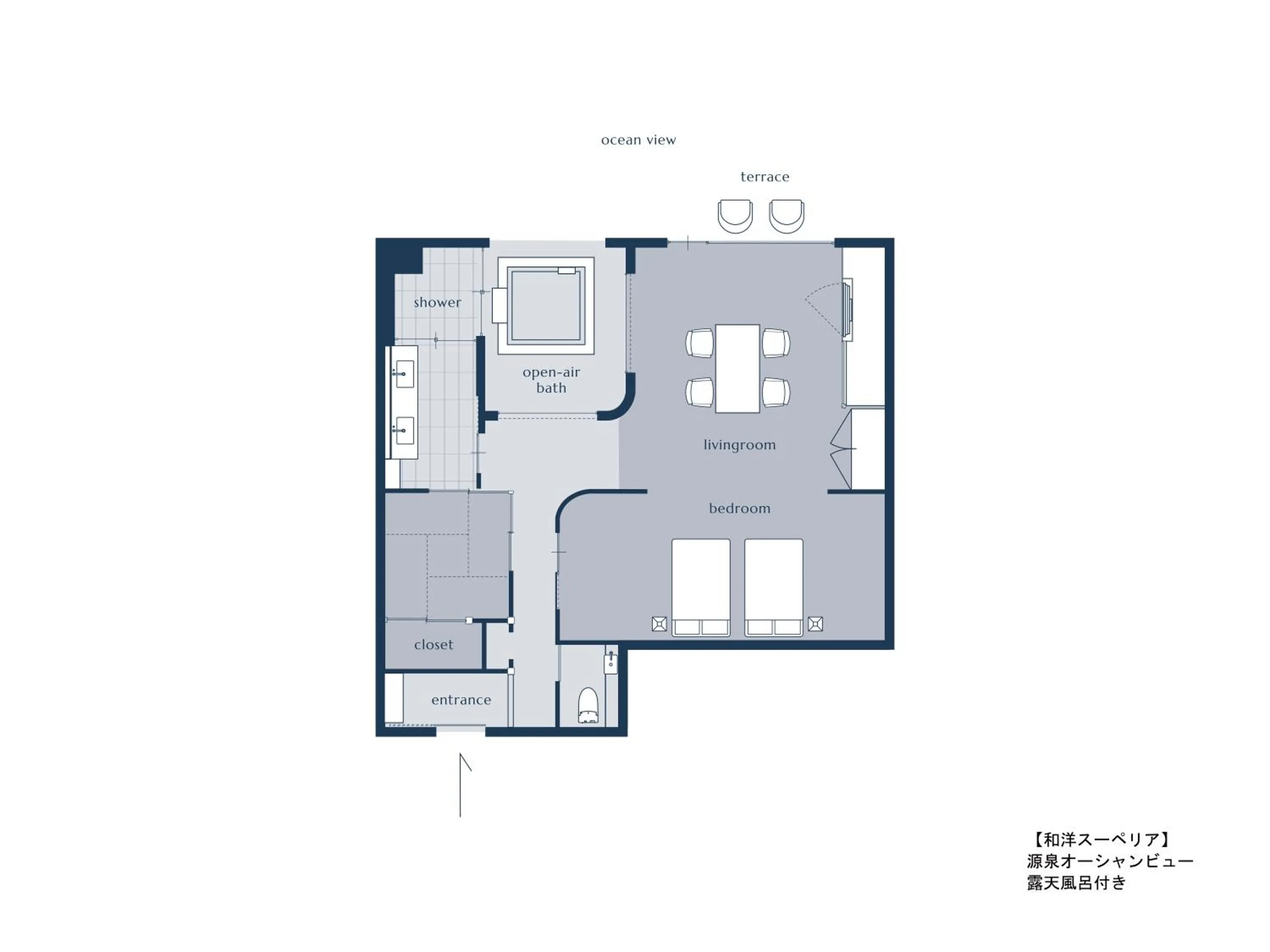 Floor plan in IZU RETREAT by Onko Chishin