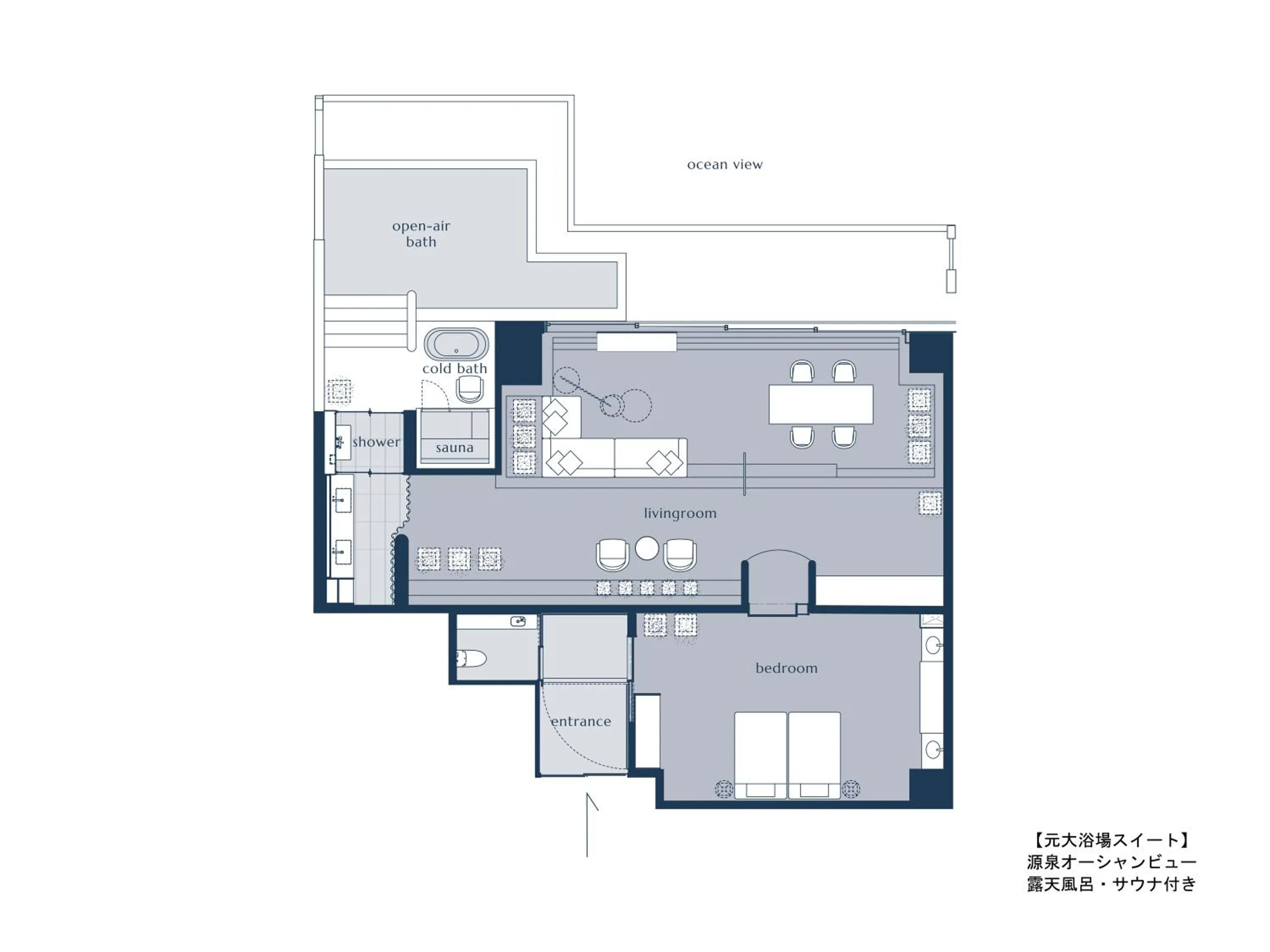 Floor plan in IZU RETREAT by Onko Chishin