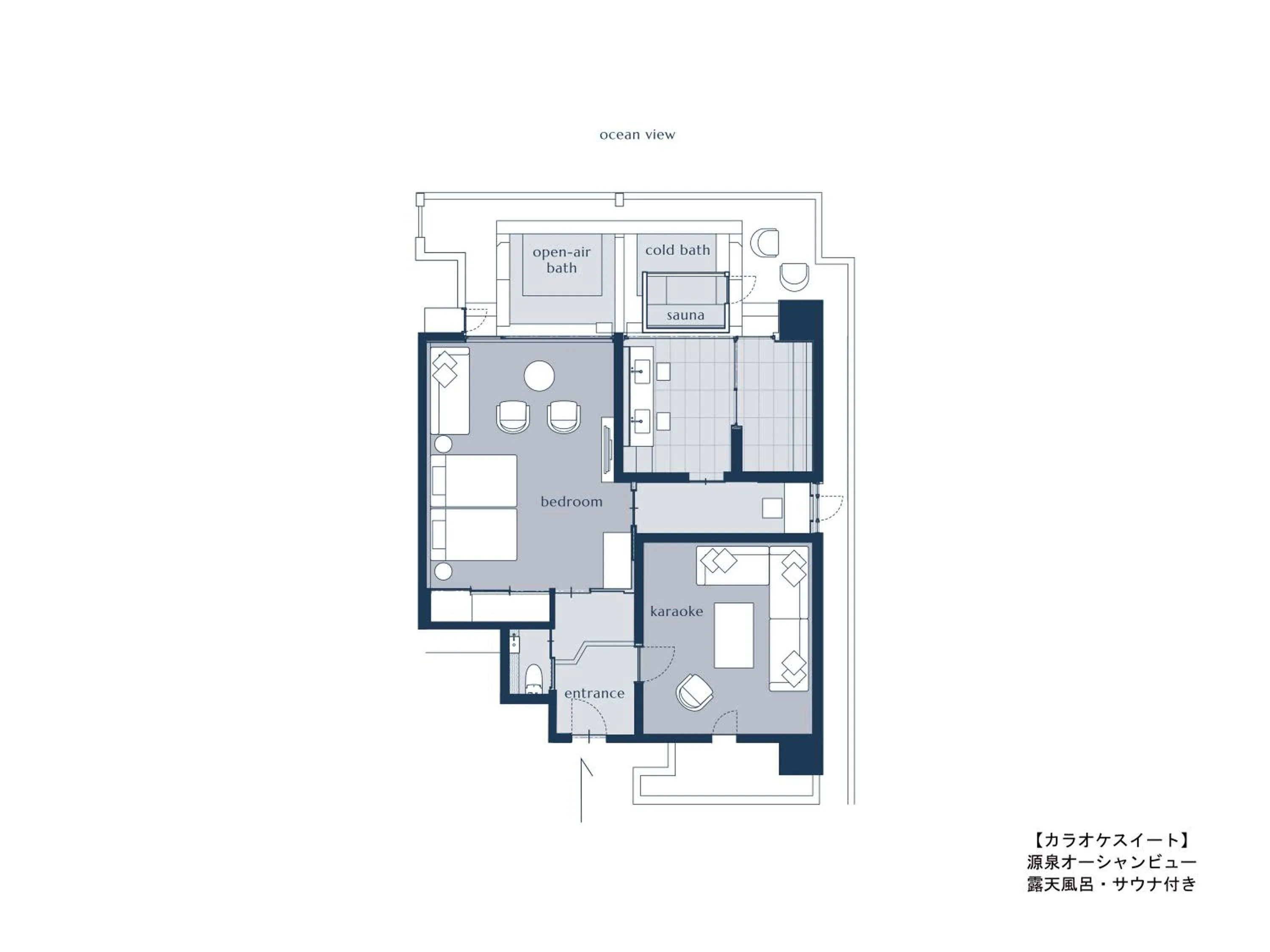 Floor plan in IZU RETREAT by Onko Chishin