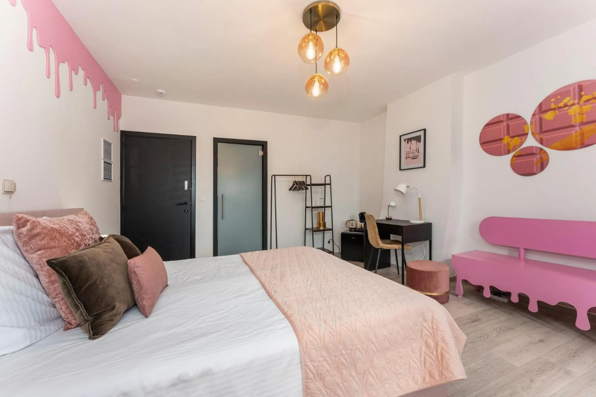 Bed in The Chocolate Suites