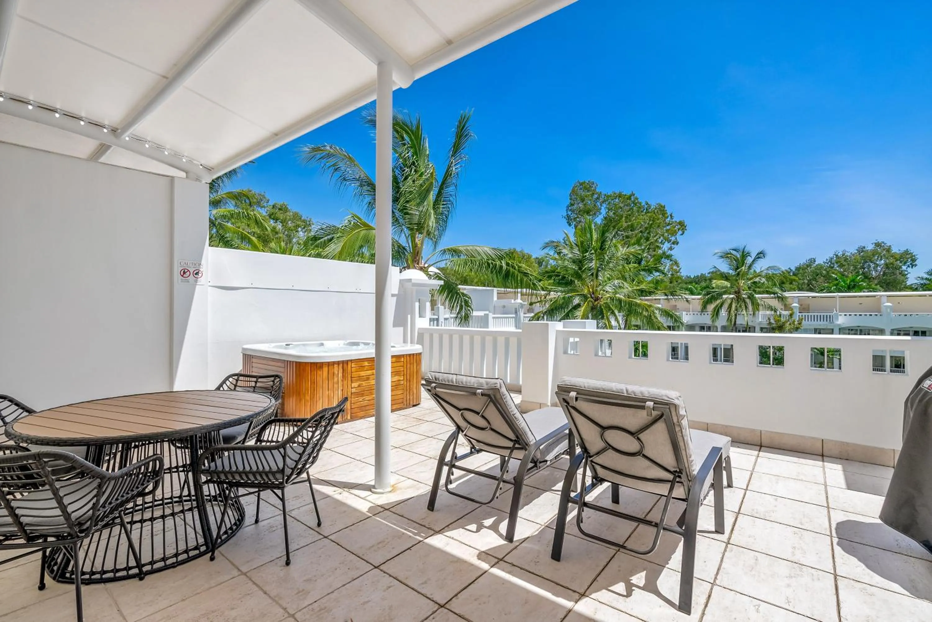 Patio in Elysium Private Apartments at Beach Club & Spa