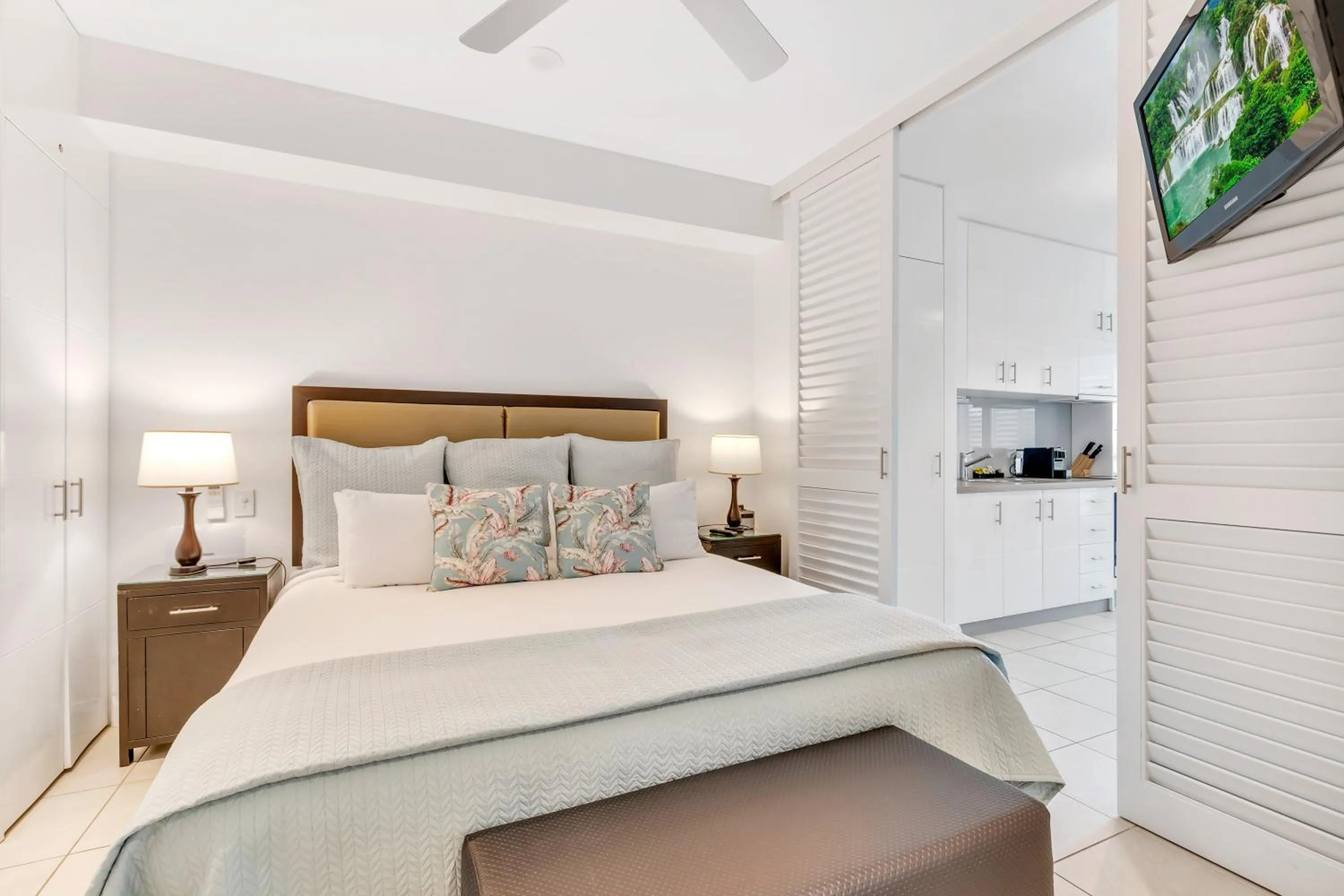 Bedroom, Bed in Elysium Private Apartments at Beach Club & Spa