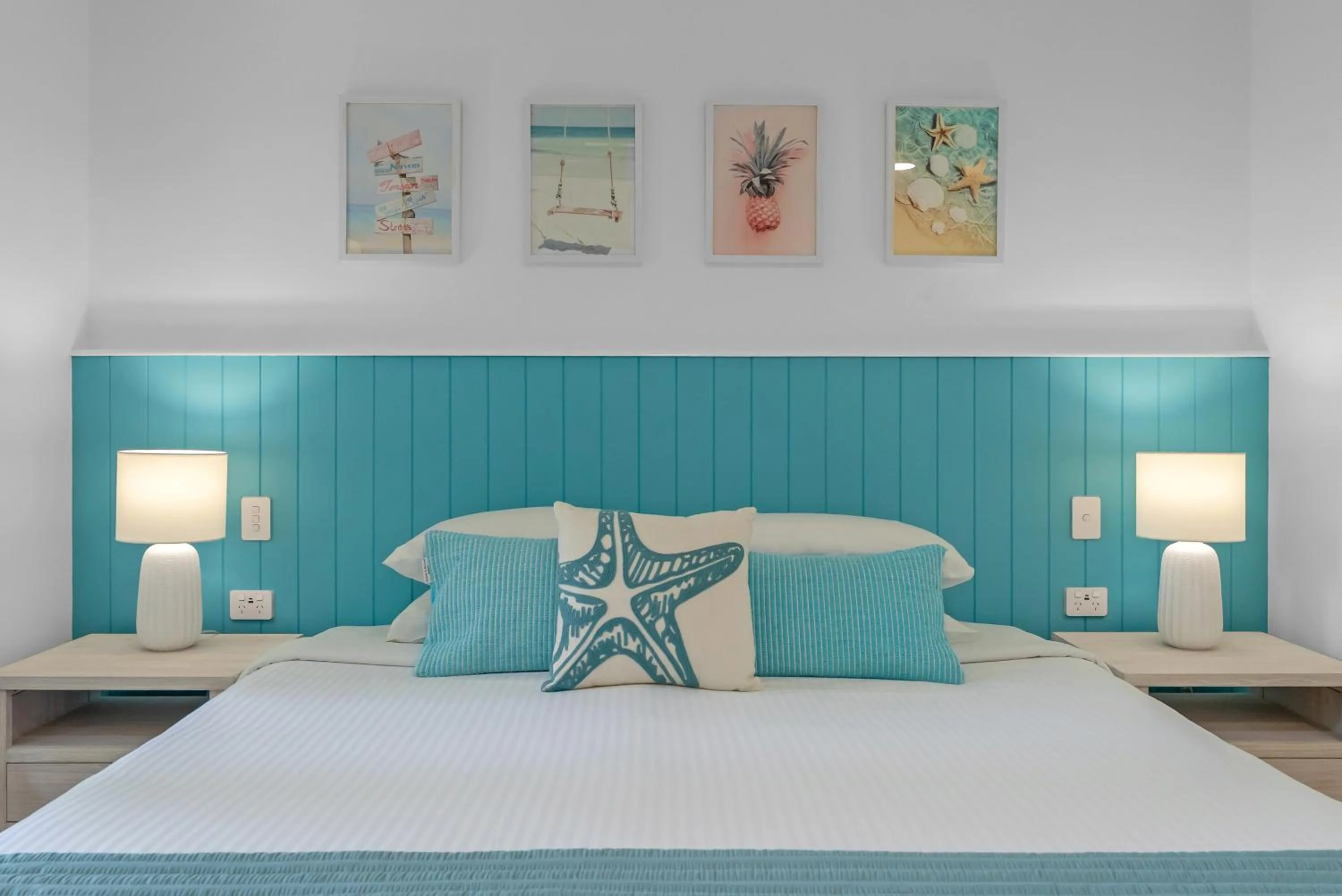 Bed in Elysium Private Apartments at Beach Club & Spa