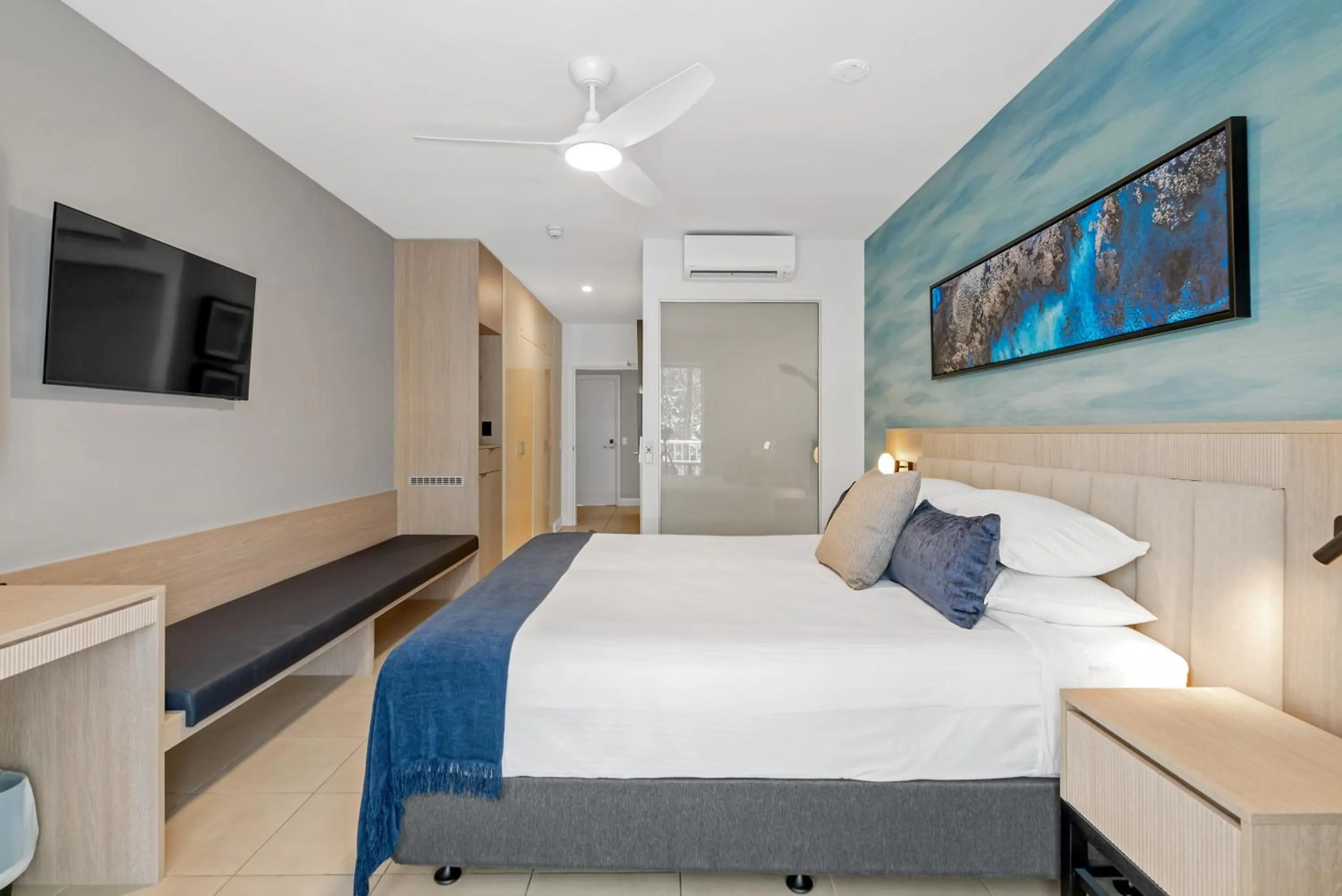 Bed in Elysium Private Apartments at Beach Club & Spa