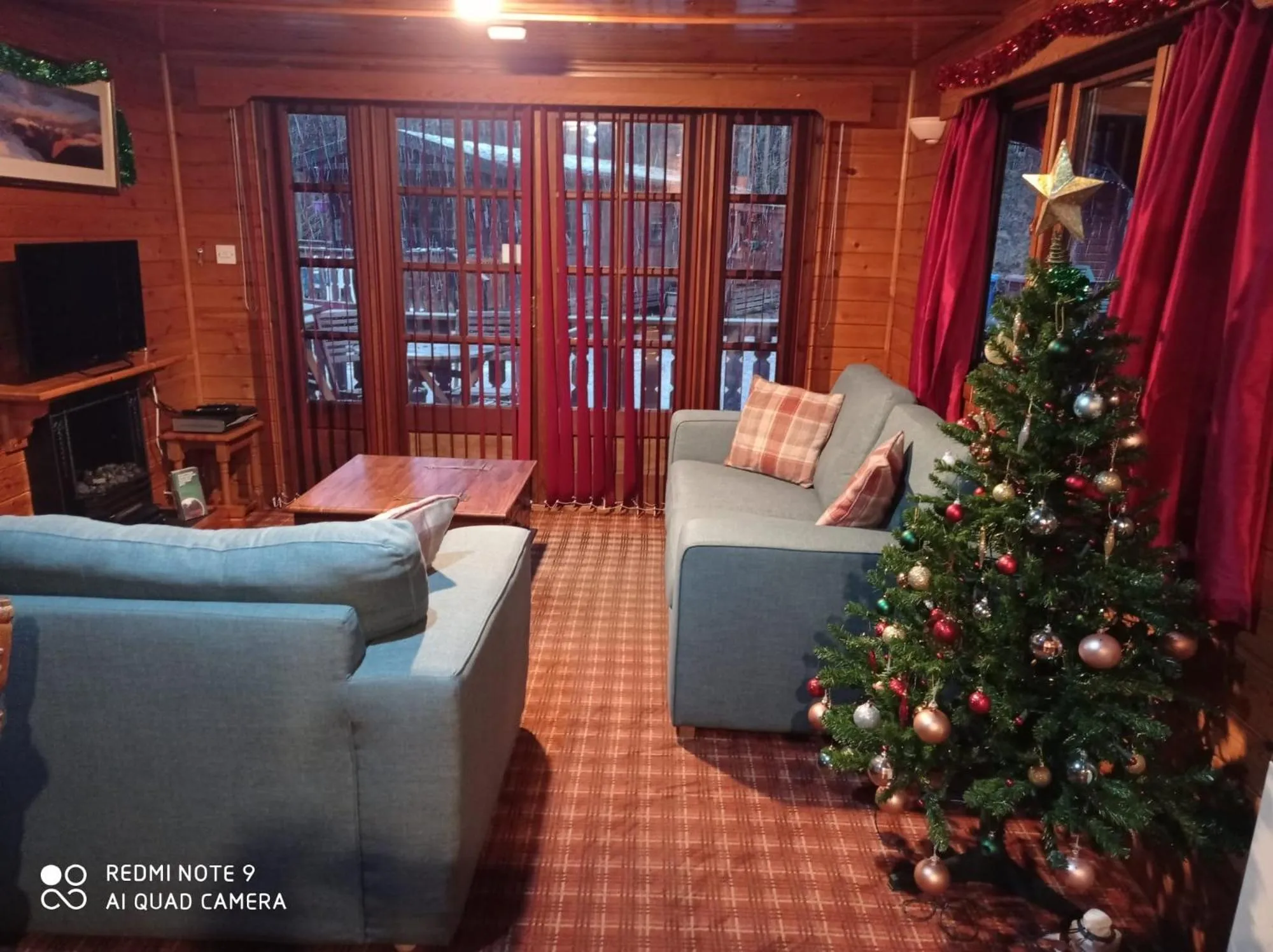 Living room in Lurchers Cabin Aviemore