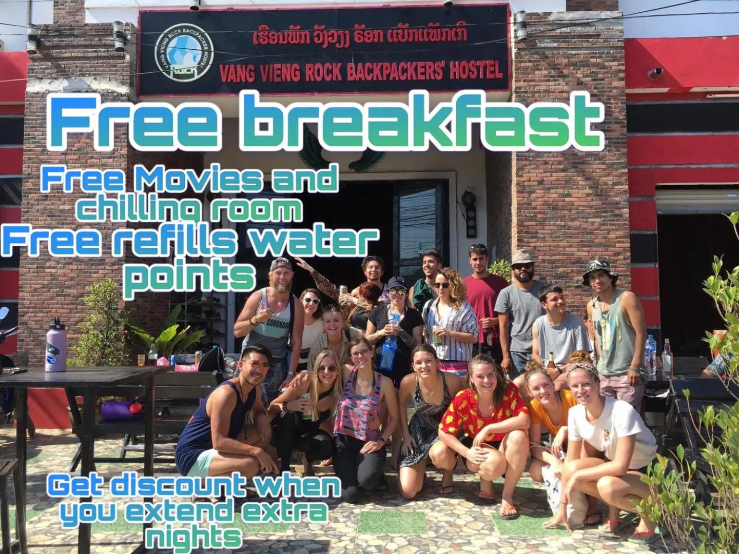 Logo/Certificate/Sign in Vangvieng Rock Backpacker Rooftop Hostel