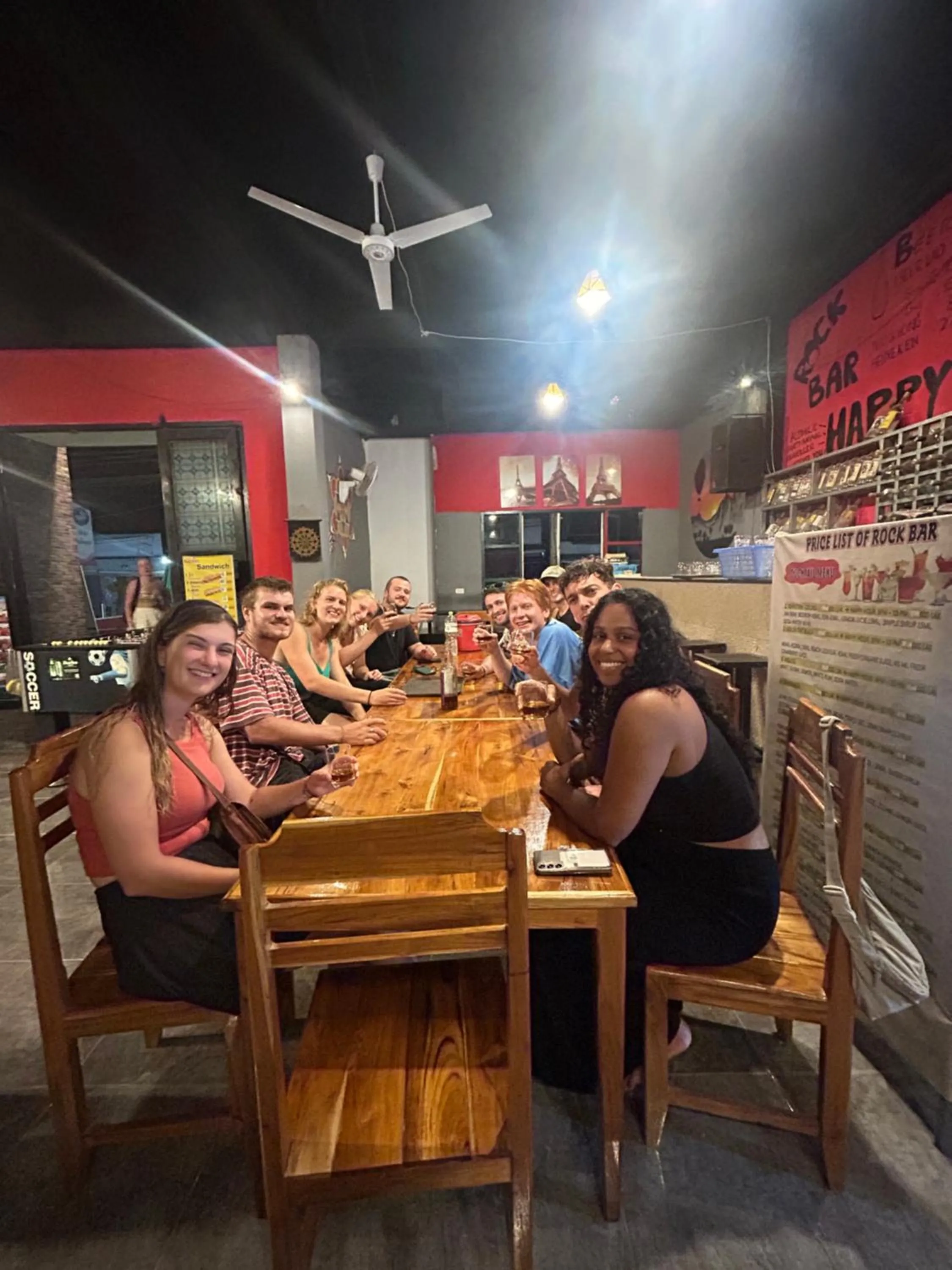 People in Vangvieng Rock Backpacker Rooftop Hostel