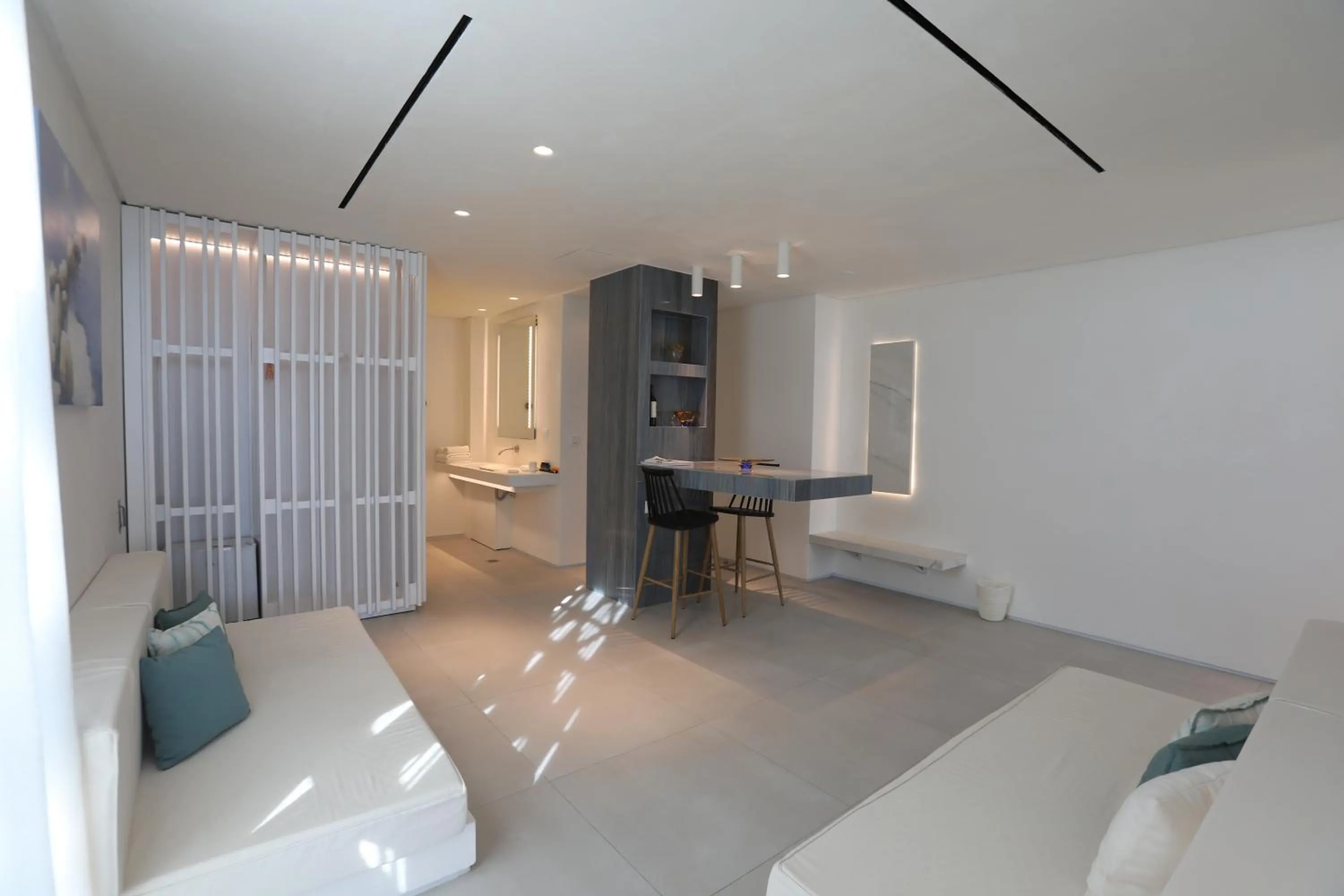 Living room in Mykonos Dove Beachfront Hotel