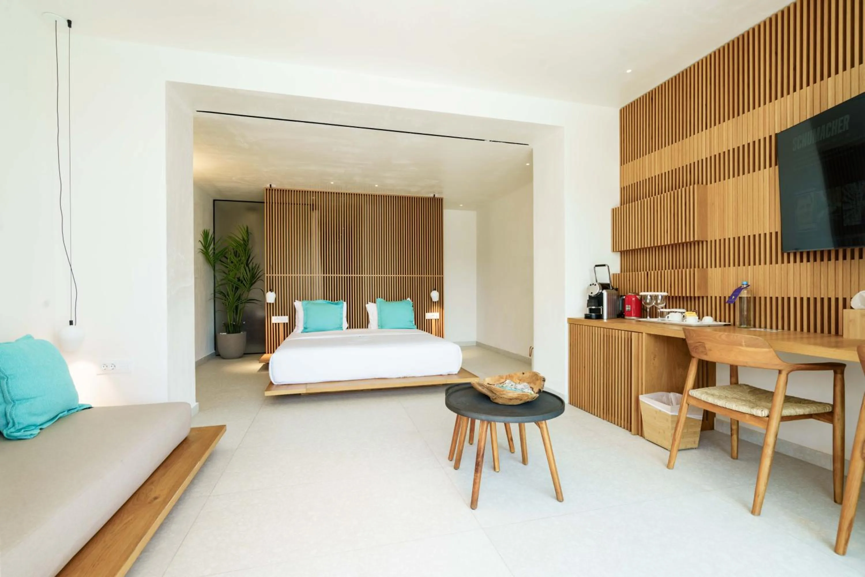 Bedroom, Bed in Mykonos Dove Beachfront Hotel