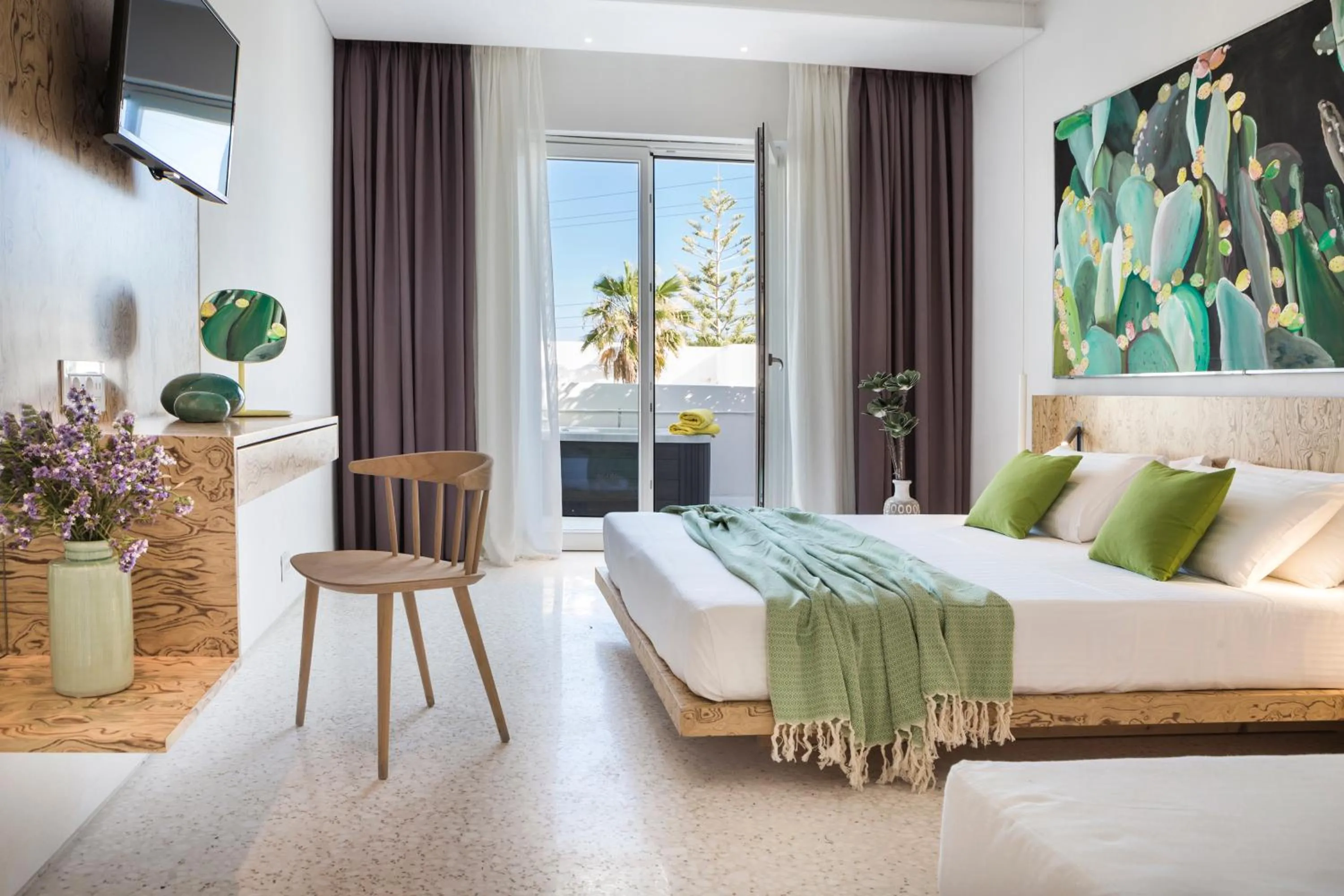 Photo of the whole room, Bed in Mykonos Dove Beachfront Hotel