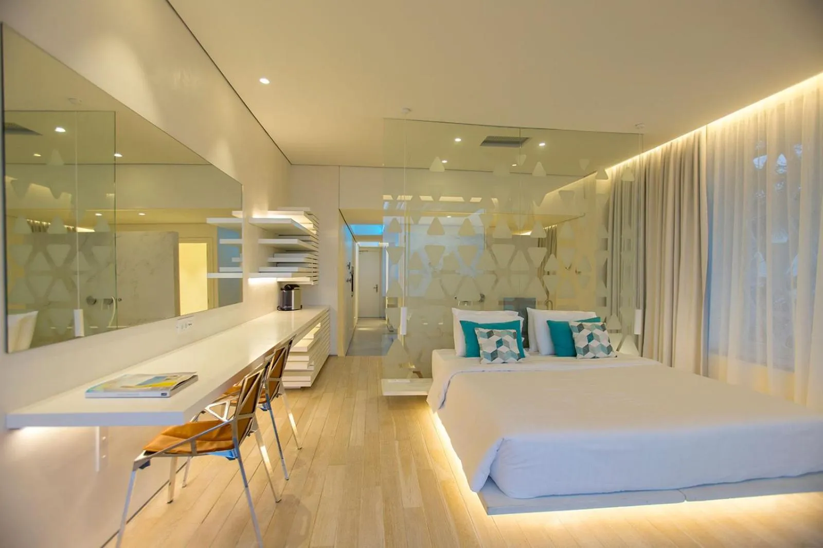 Photo of the whole room, Bed in Mykonos Dove Beachfront Hotel