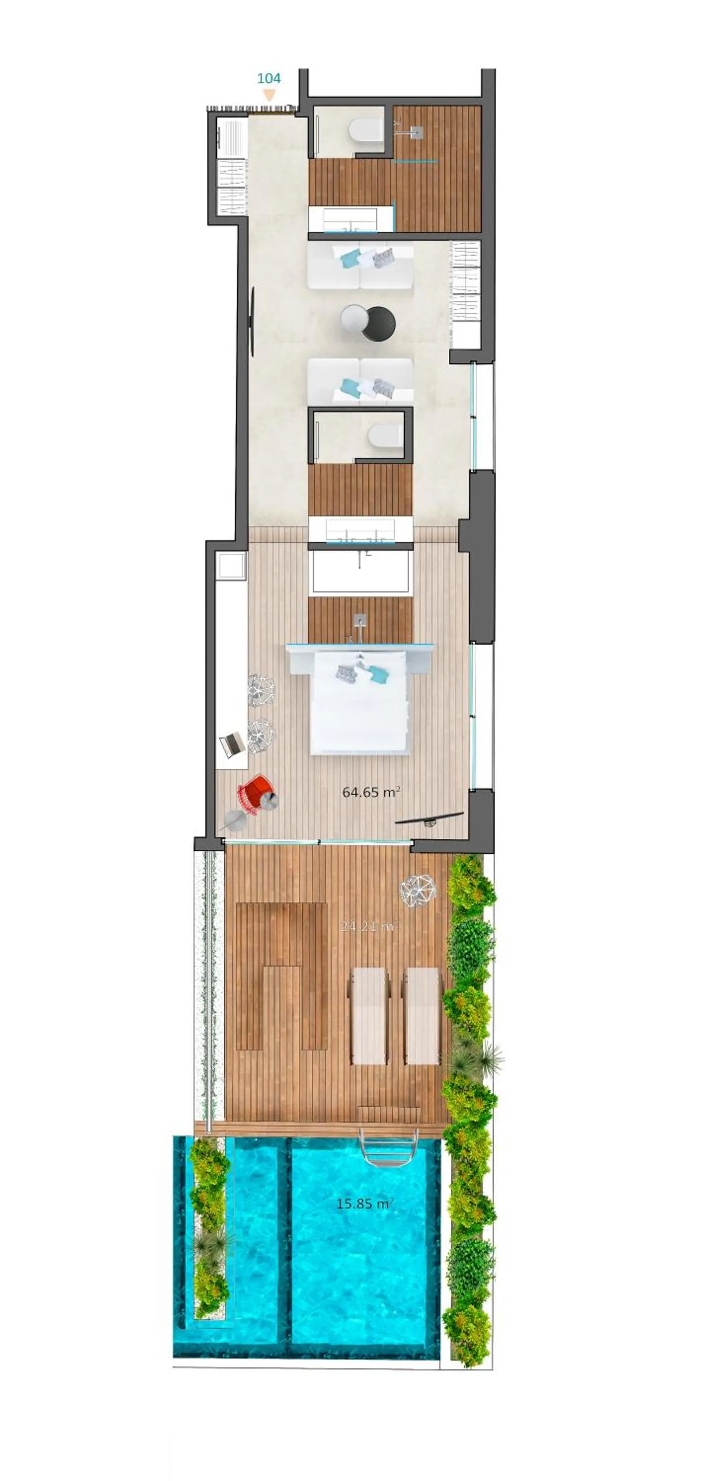 Floor plan in Mykonos Dove Beachfront Hotel