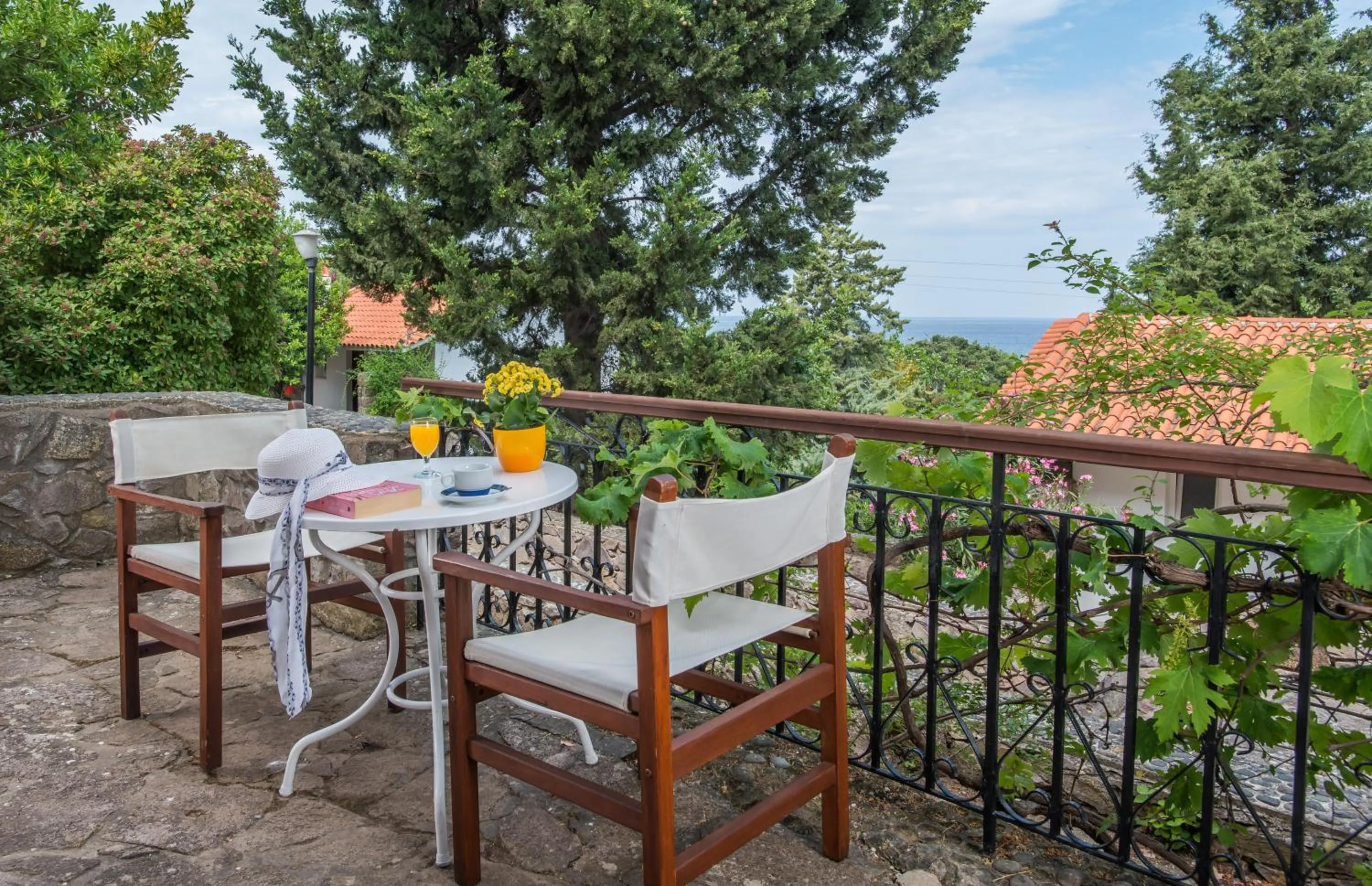 Balcony/Terrace in Delfinia Hotel & Bungalows