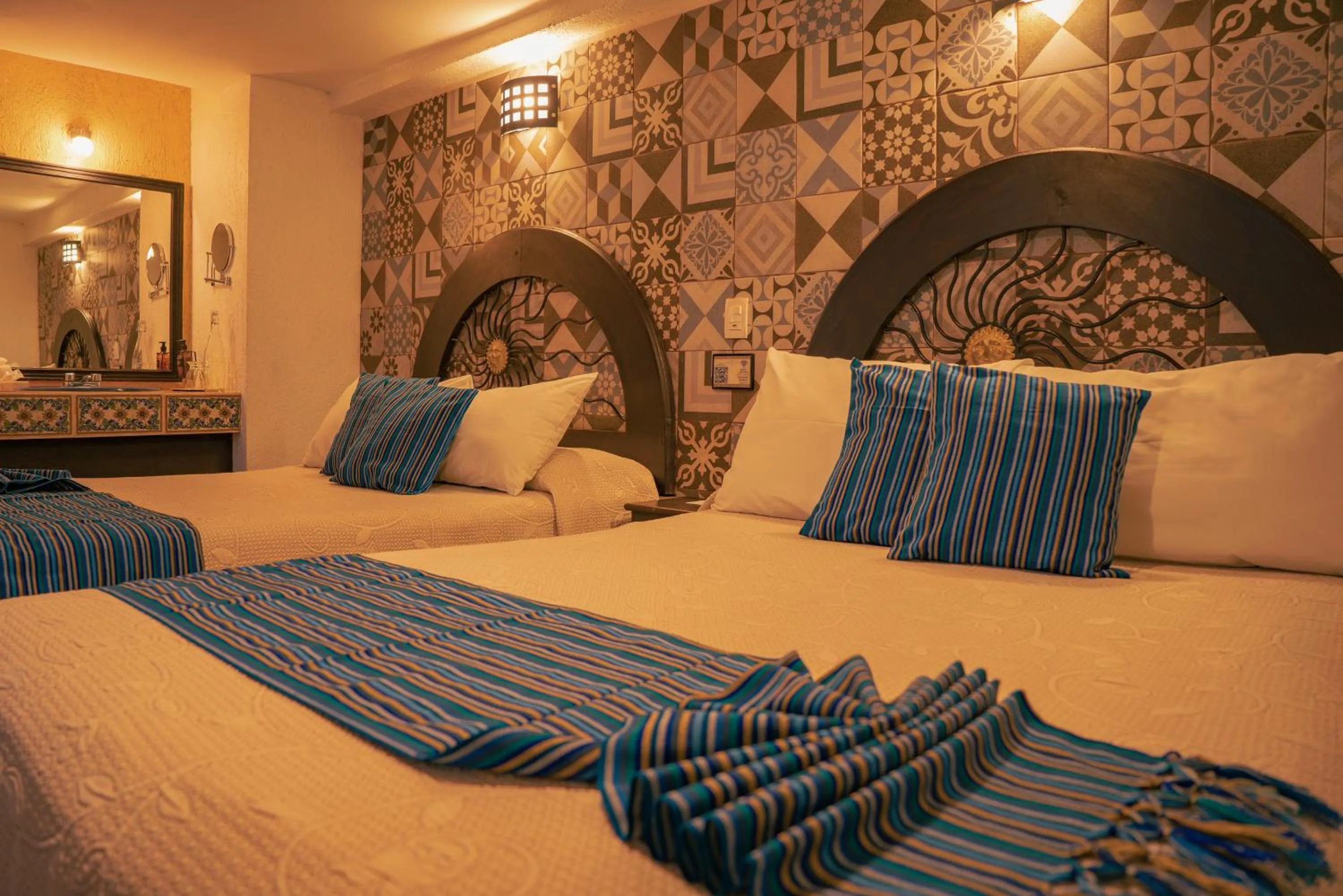 Bed in Hotel Tepeyac