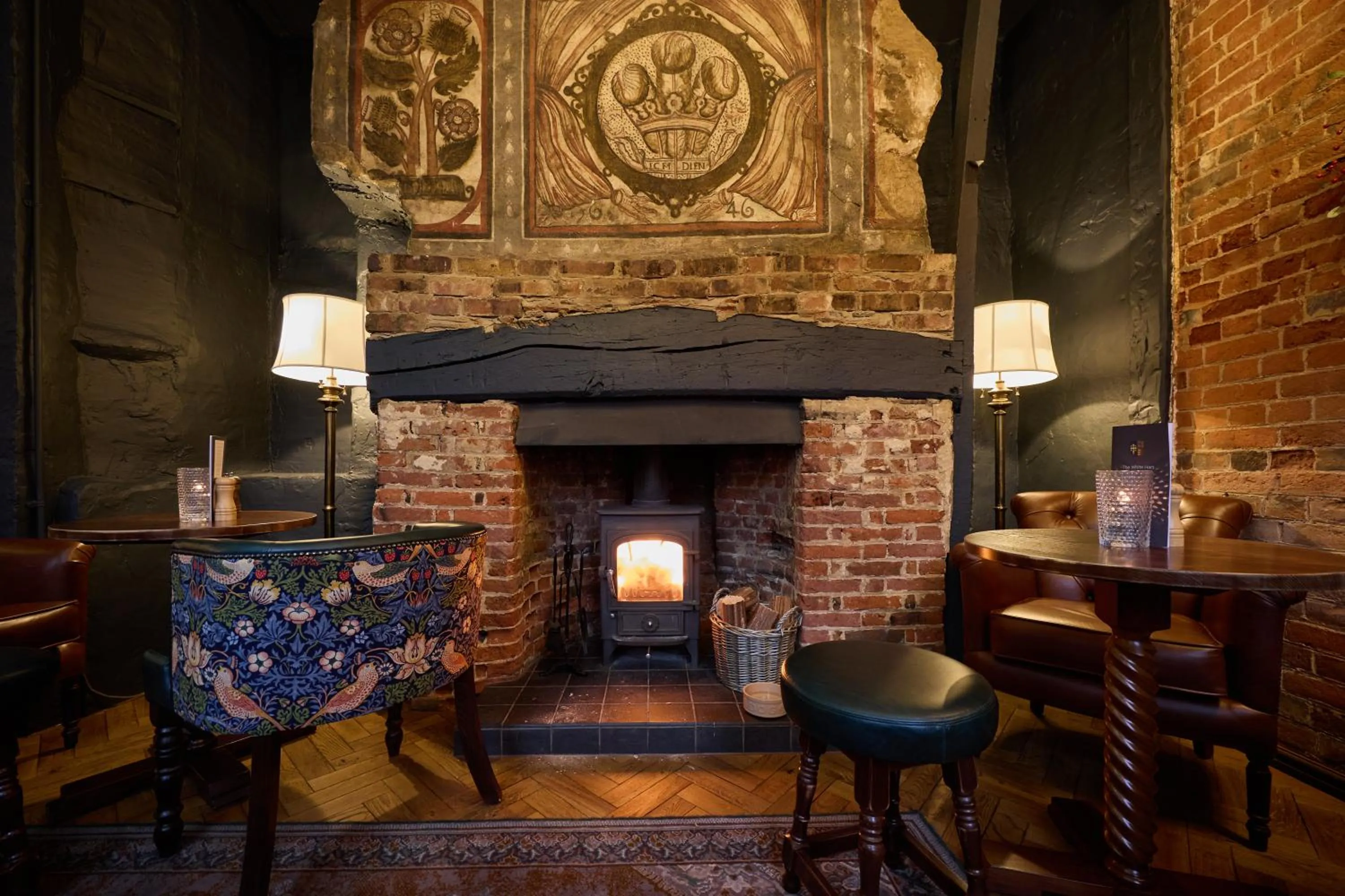 fireplace in The White Hart