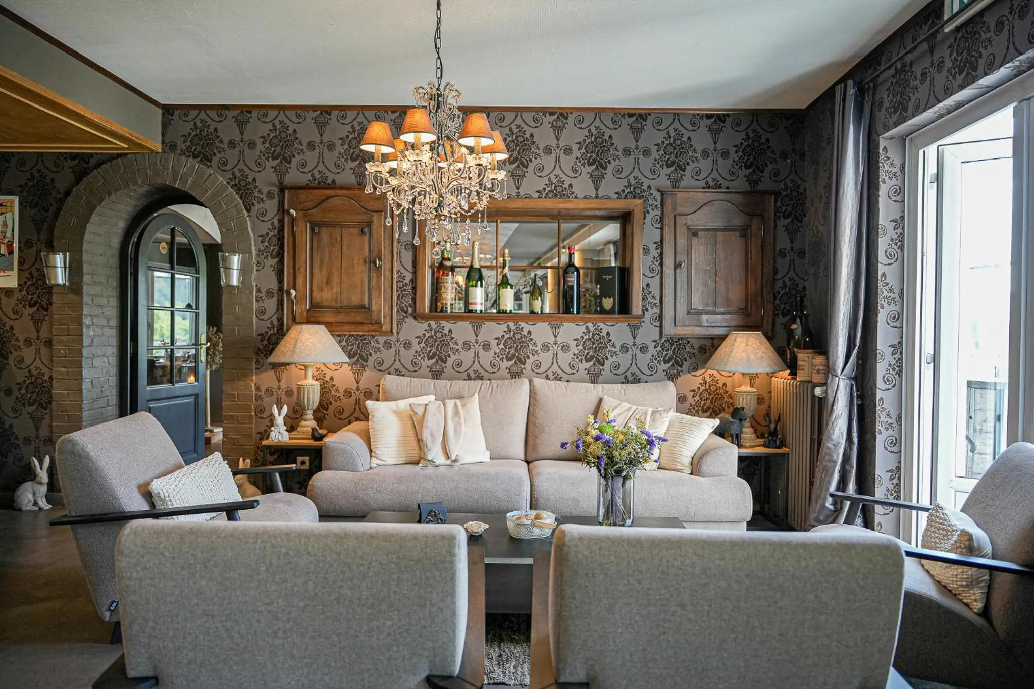 Living room in Hôtel Panorama - Vue exceptionnelle sur la Semois