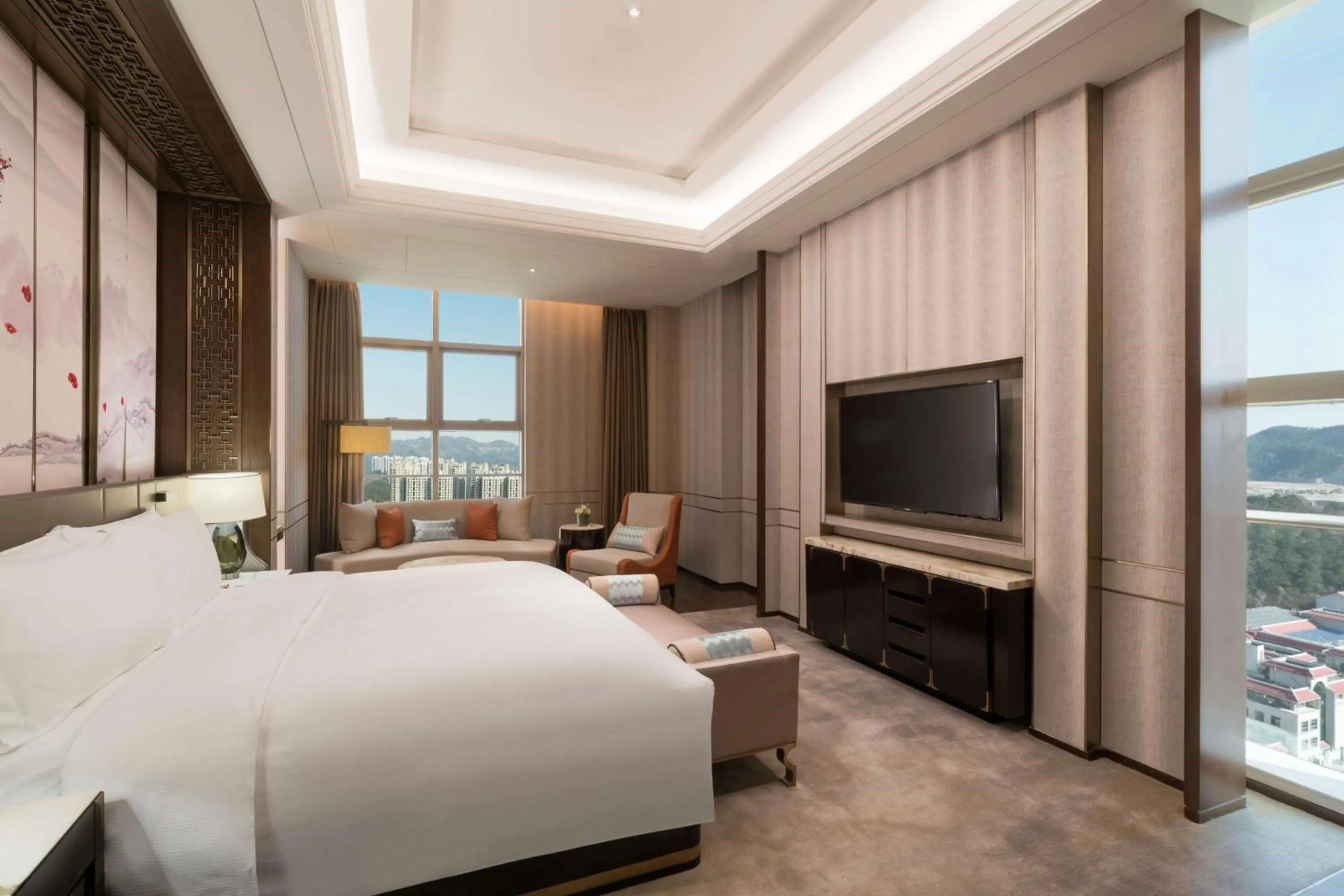 Bed in DoubleTree by Hilton Hotel Shiyan