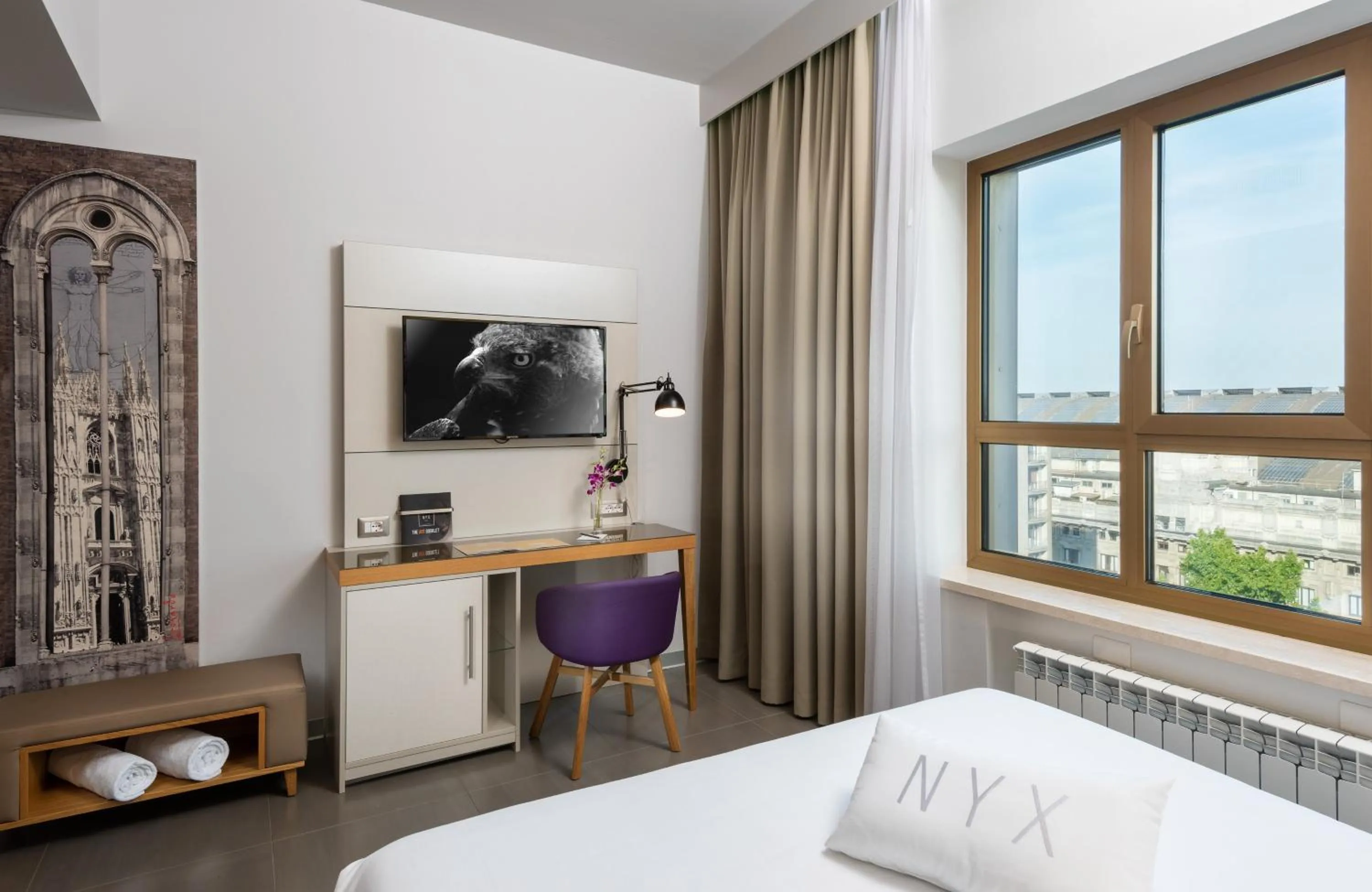 Bedroom, Bed in NYX Hotel Milan by Leonardo Hotels
