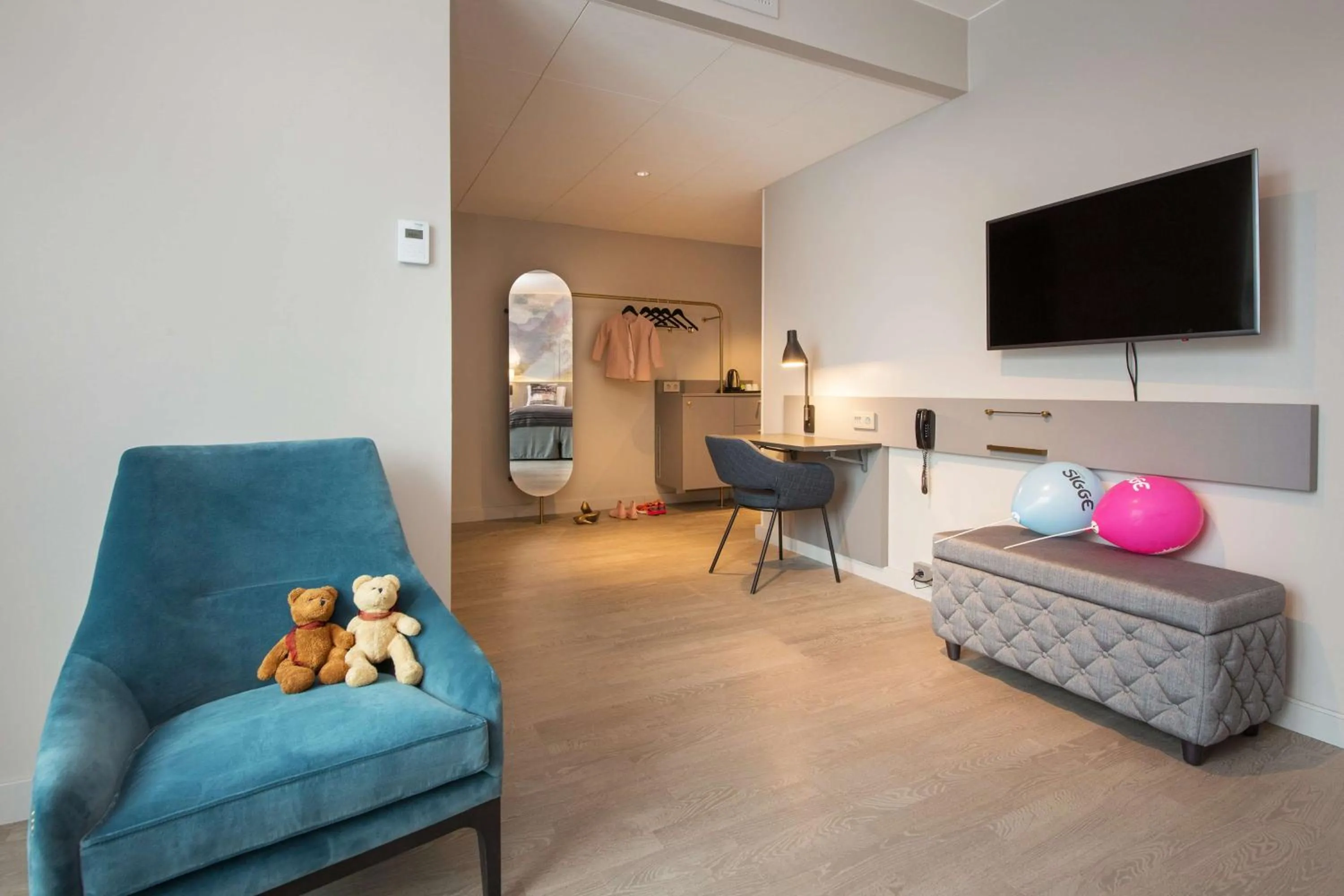 Photo of the whole room, Bed in Scandic Flesland Airport