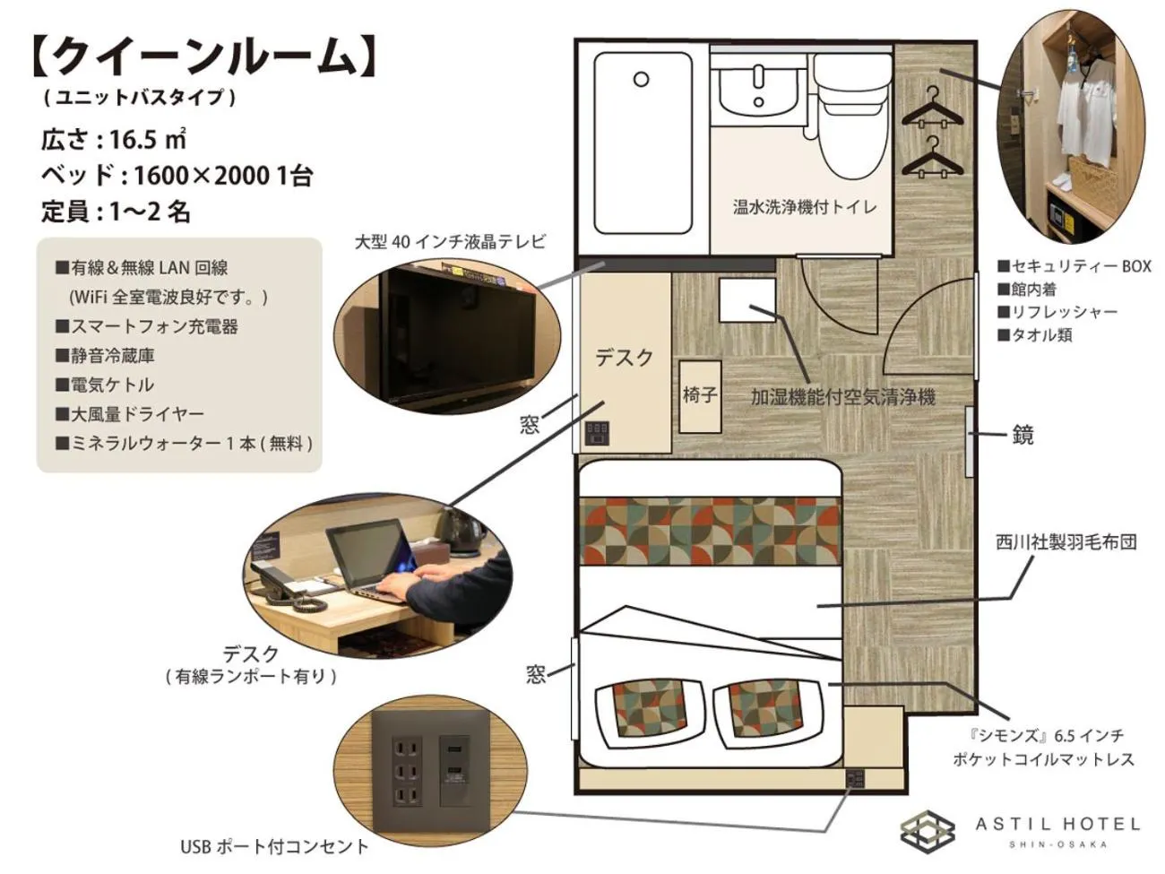 Photo of the whole room in Astil Hotel Shinosaka Precious