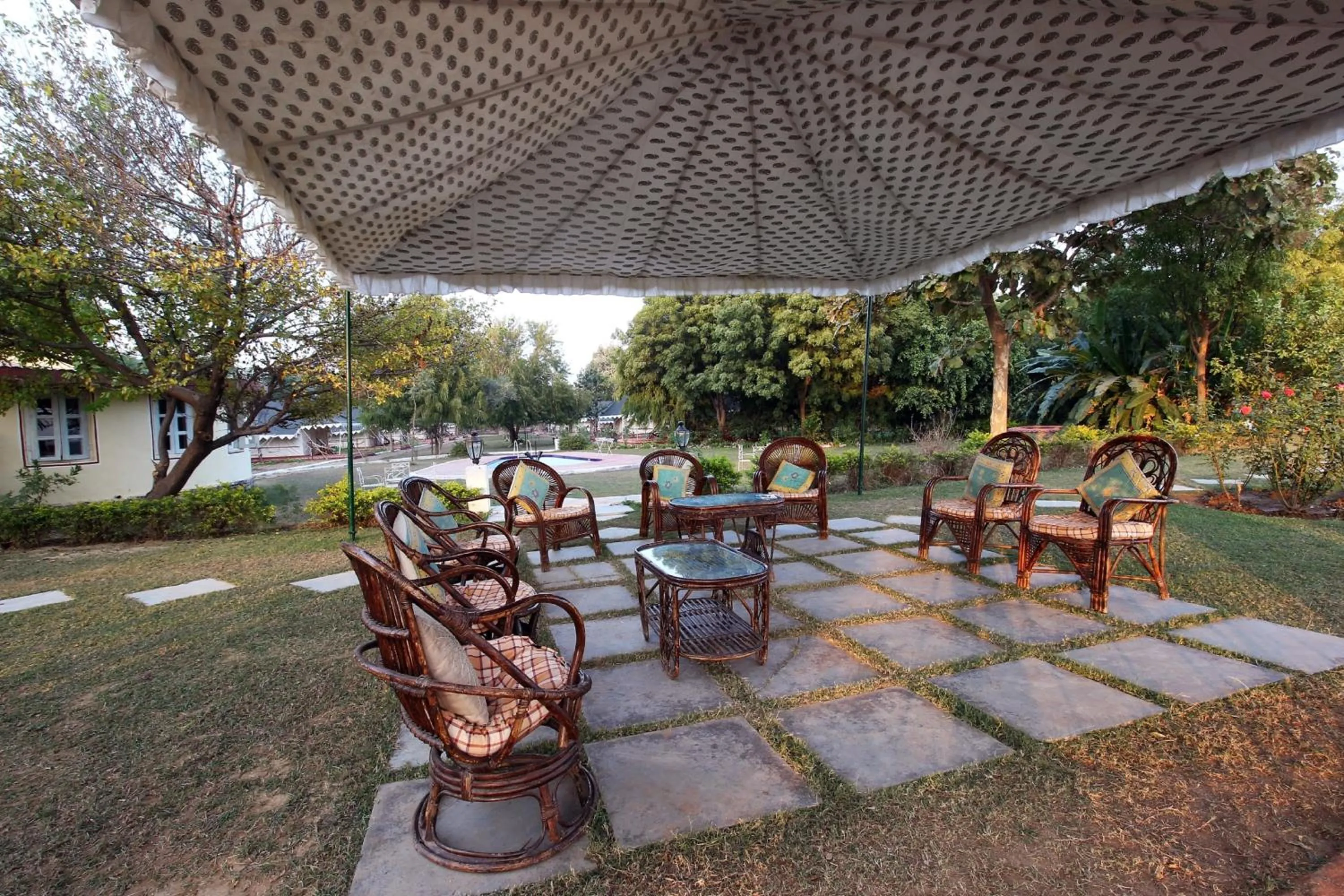 Patio in Bhadrawati - A Riverside Safari Lodge Ranthambore