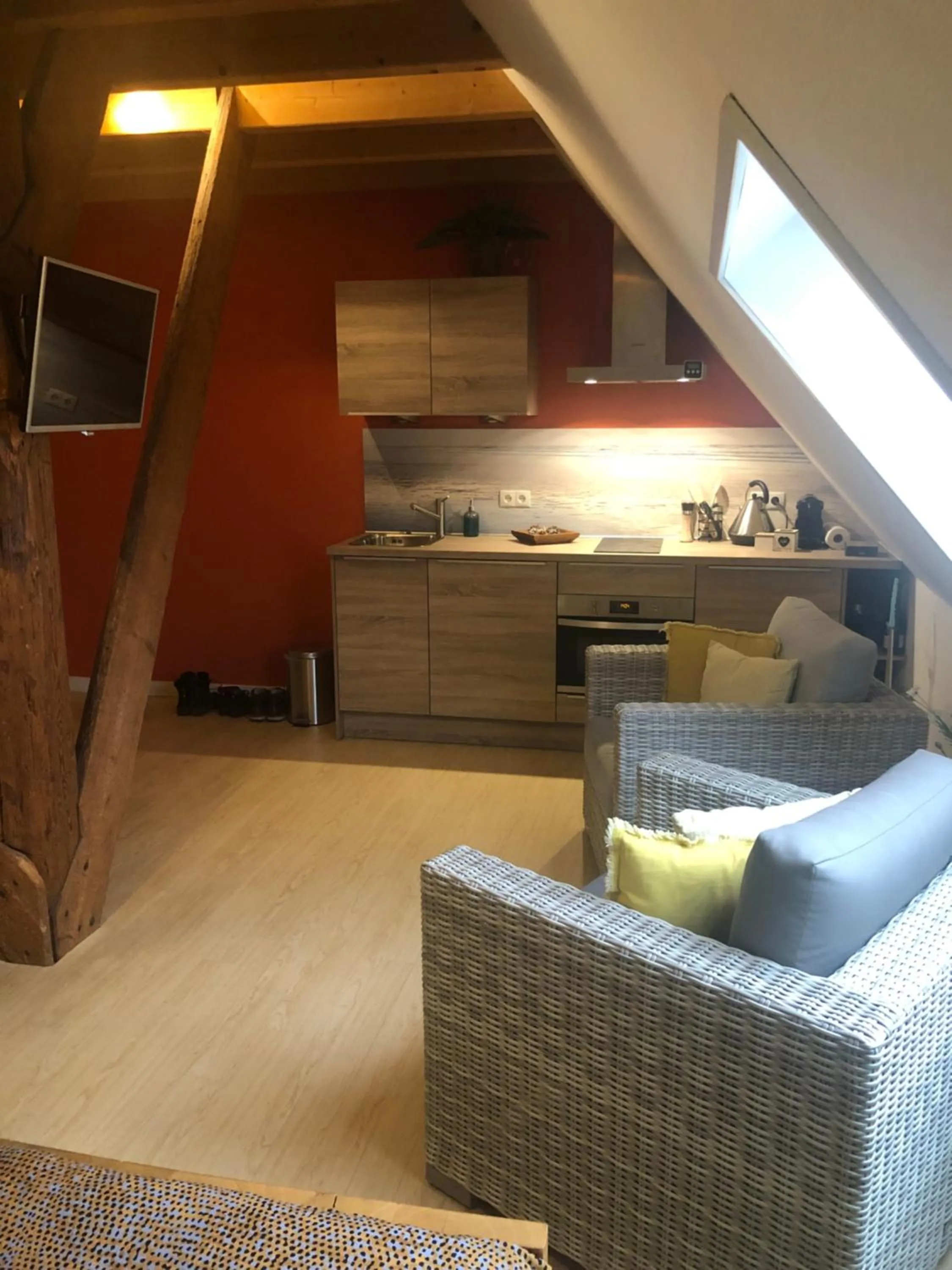 Kitchen or kitchenette in B&B Idylle aan Zee incl 2 Wellnessstudios