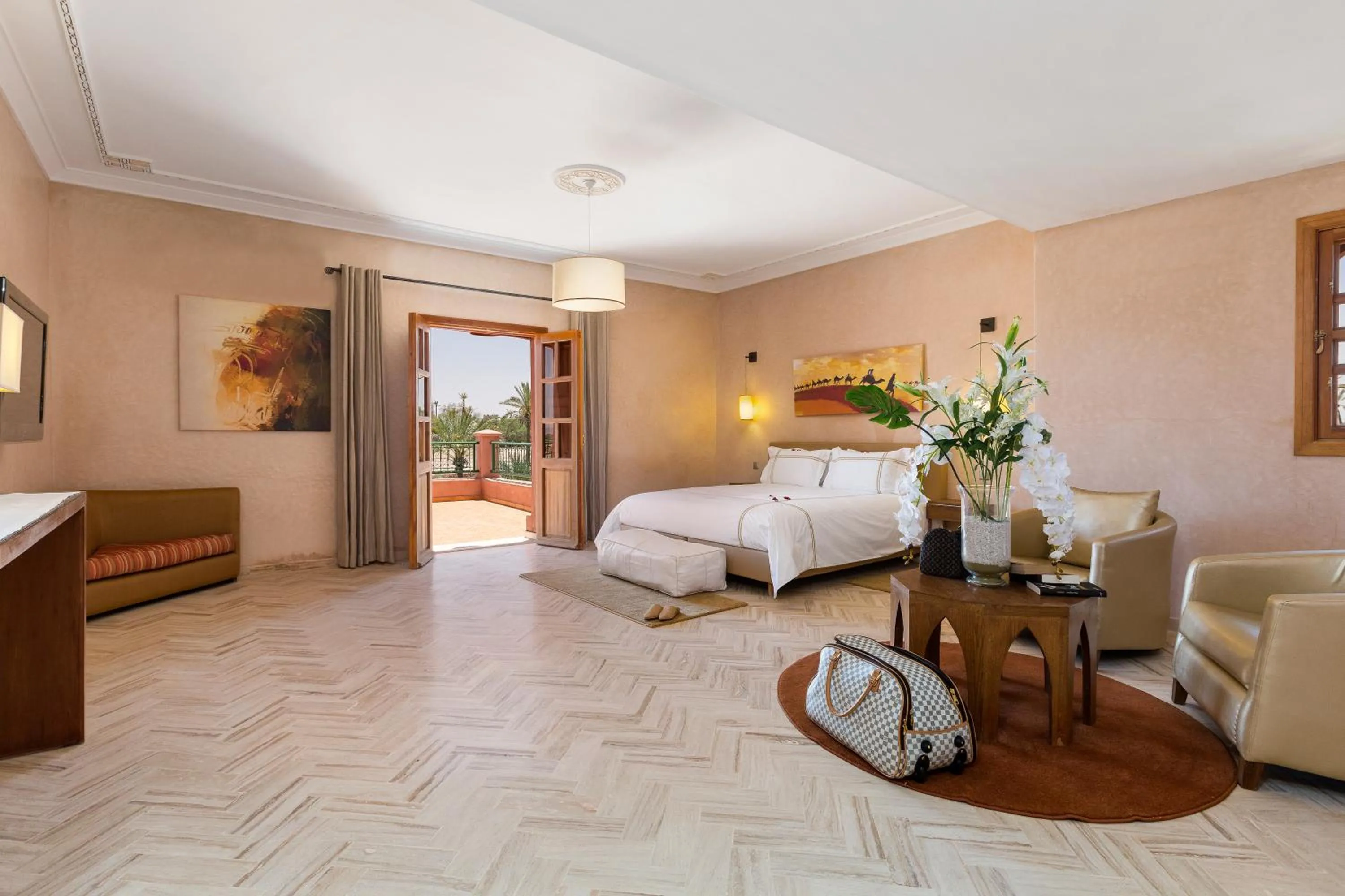 Balcony/Terrace, Bed in La Palmeraie De L'Atlas