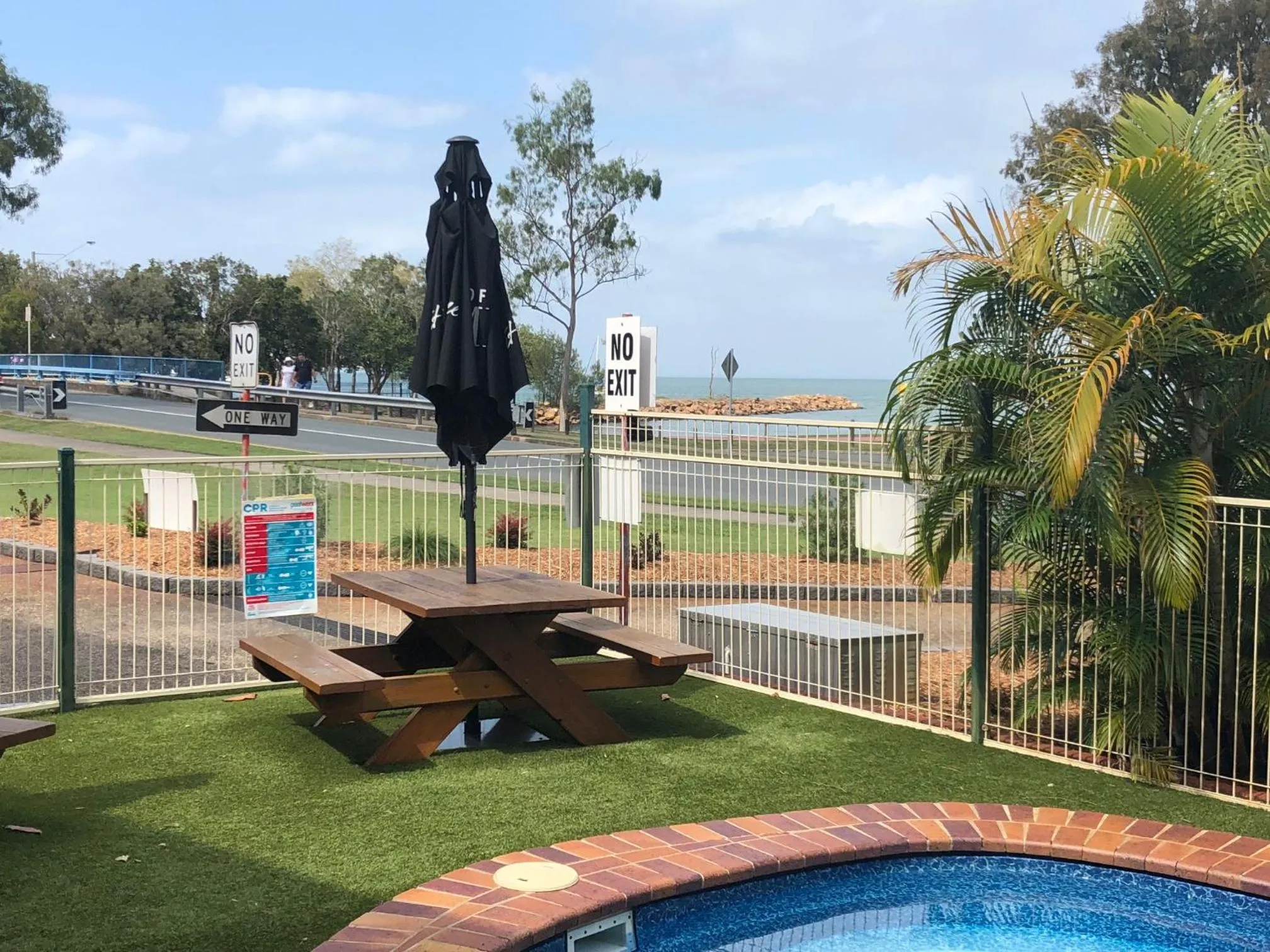 Pool view in Bribie Waterways Motel