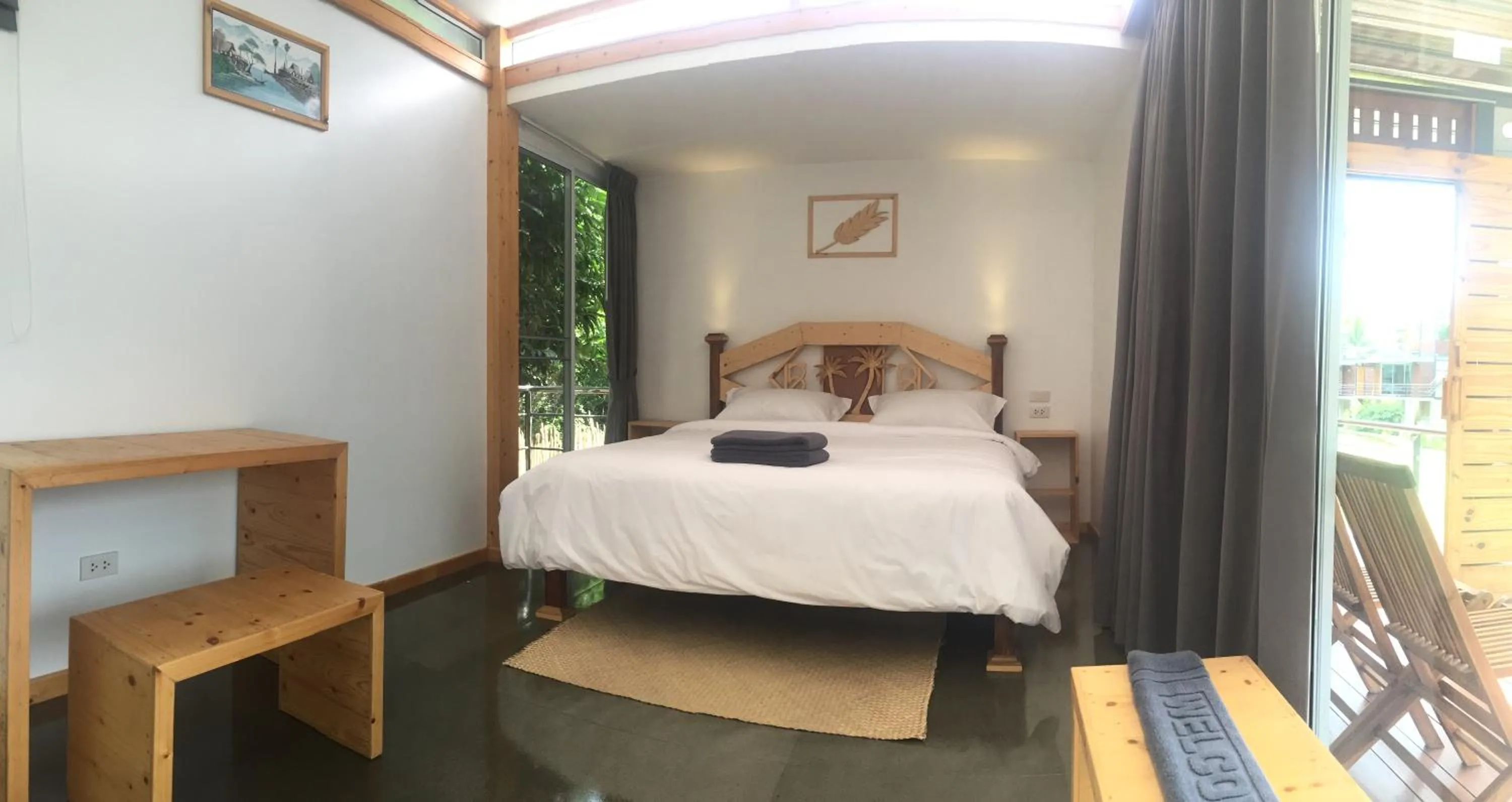 Bed in Baan Boom Boxes Eco Friendly Resort