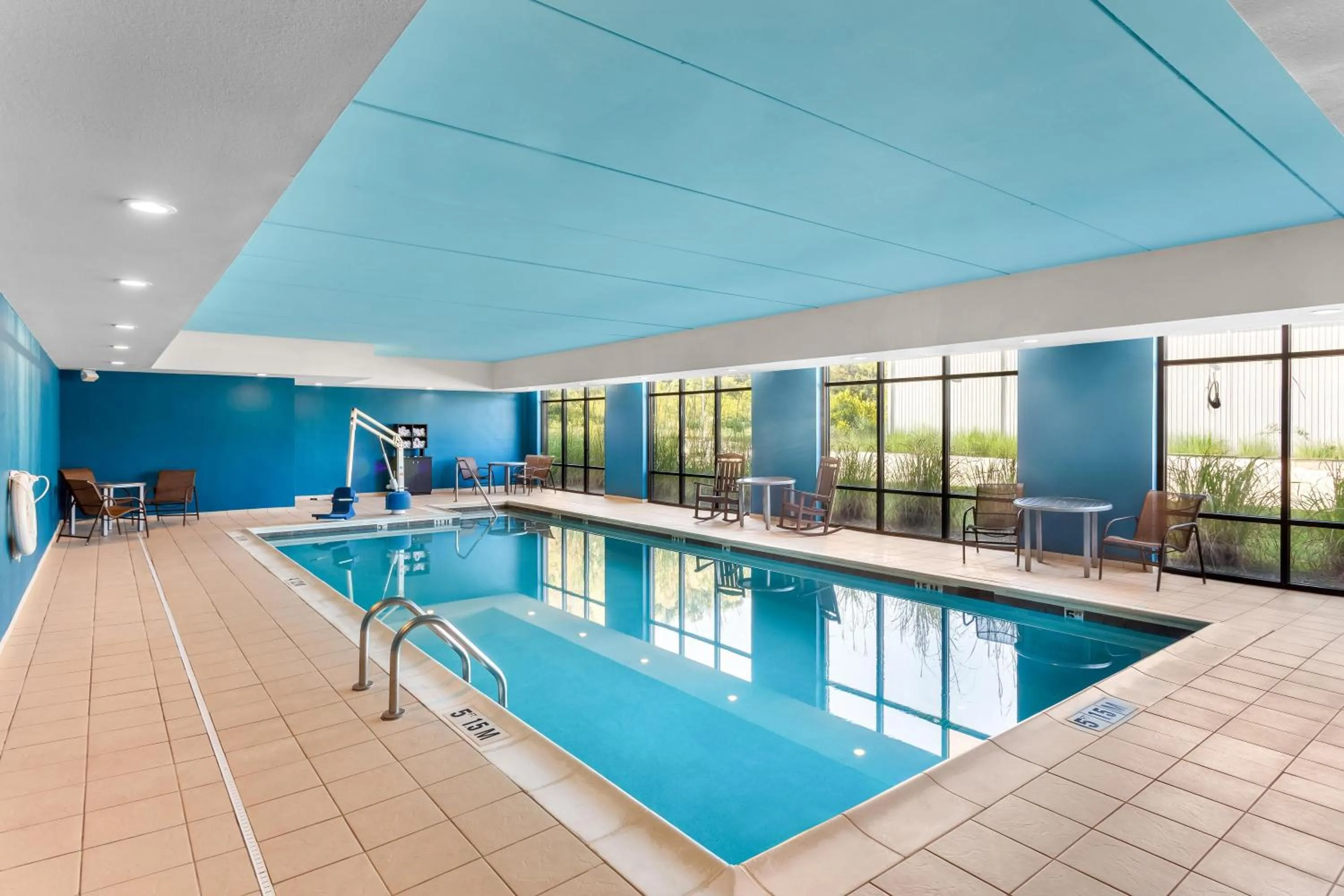 Pool view in Hampton Inn University Area, Huntington, Wv