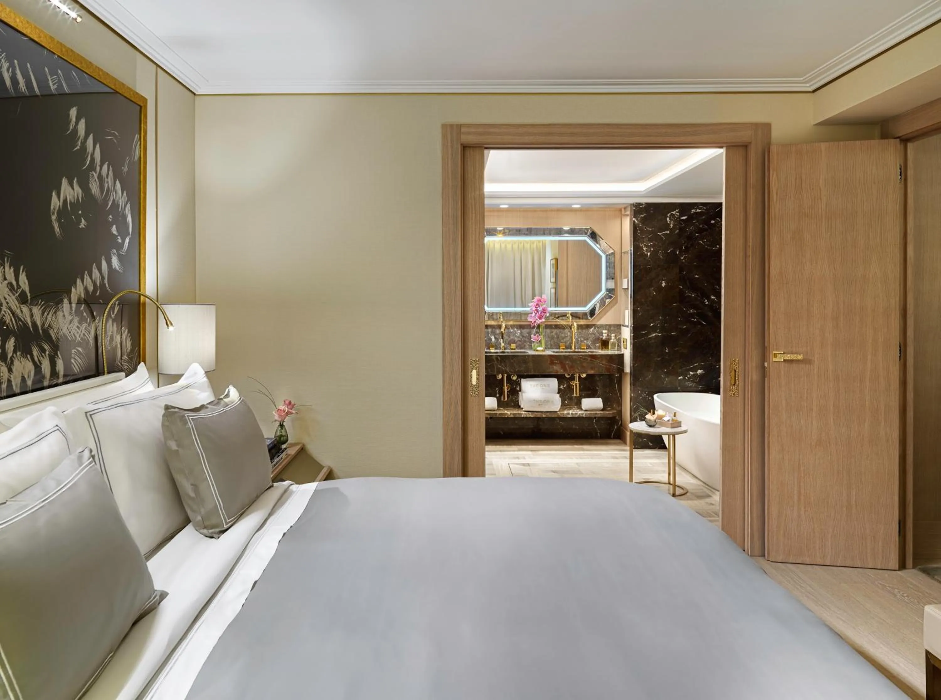 Bathroom, Bed in The One Barcelona GL