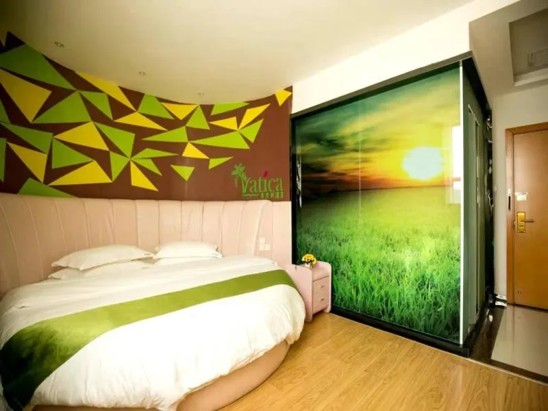 Bed in GreenTree Hospitality Group Ltd Vatica Jiuquan West Han Shengsheng Shengshi Hotel