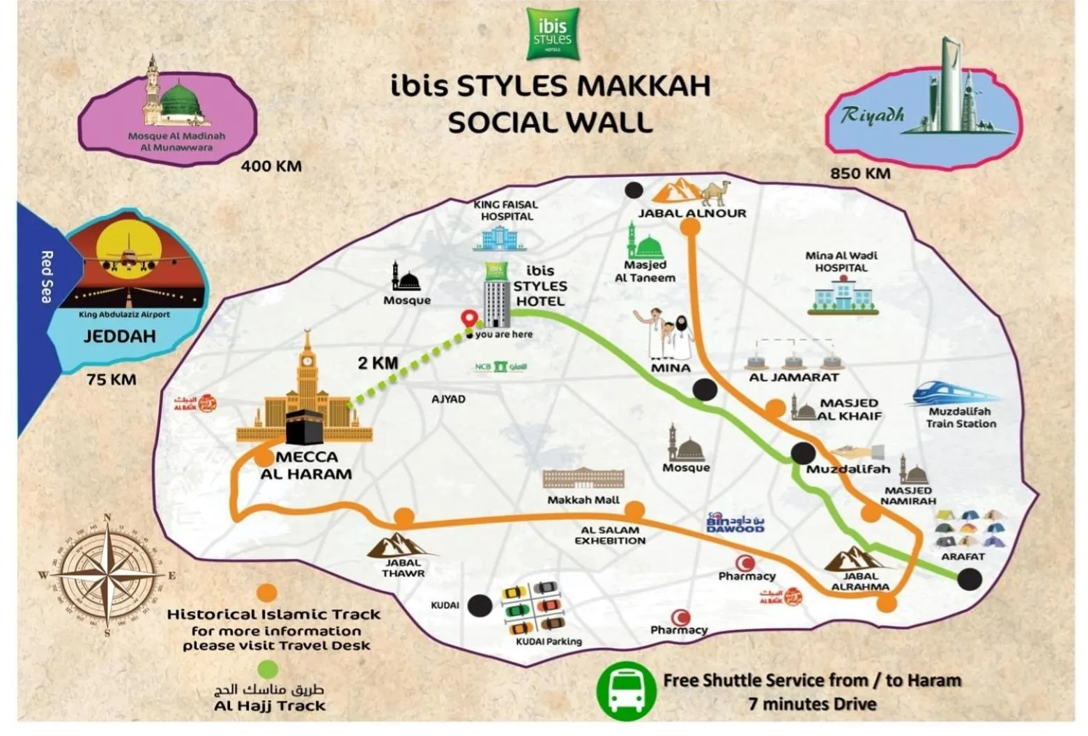 Location in ibis Styles Makkah