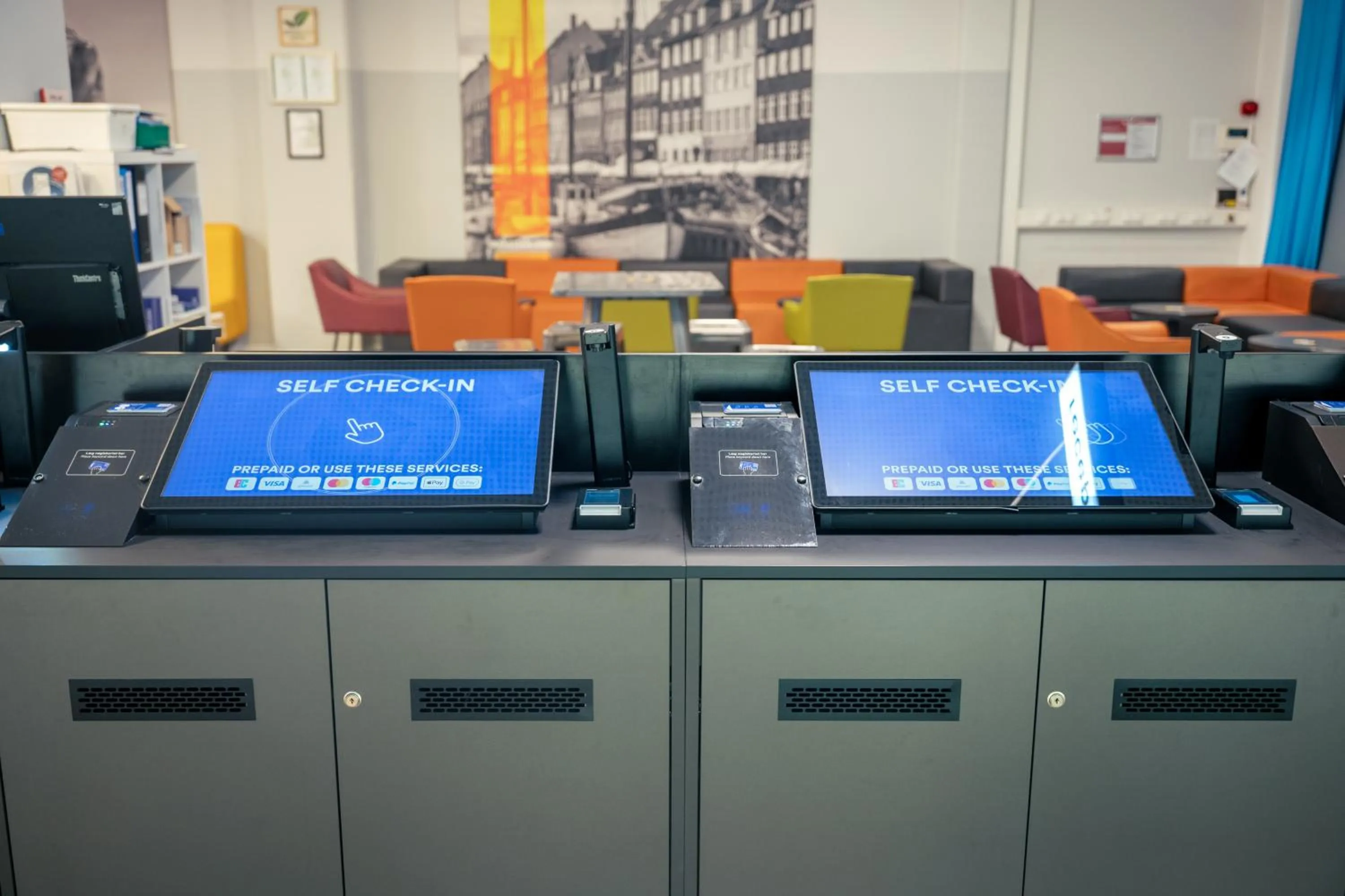 Lobby or reception in a&o Copenhagen Nørrebro