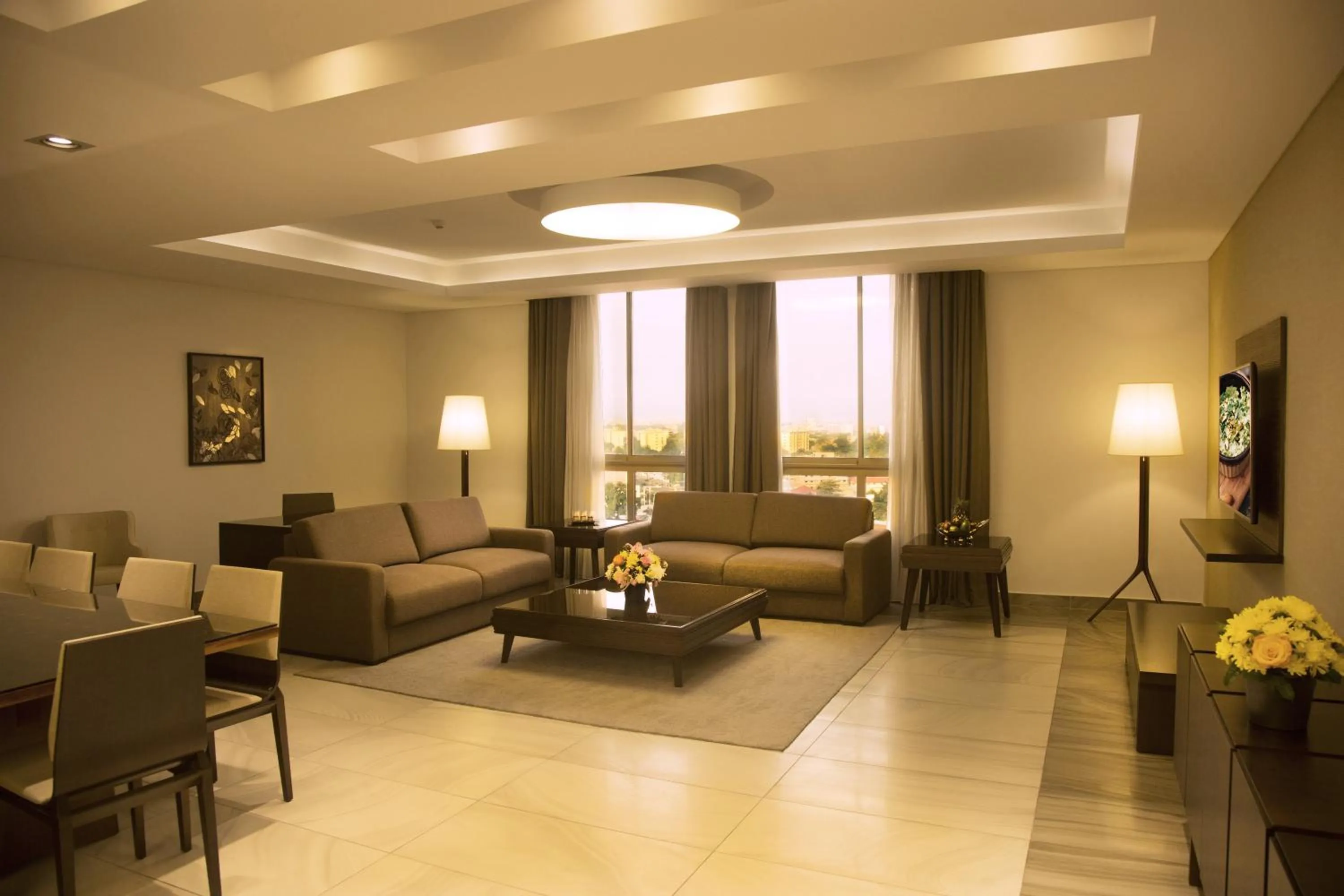 Living room in Kin Plaza Arjaan by Rotana