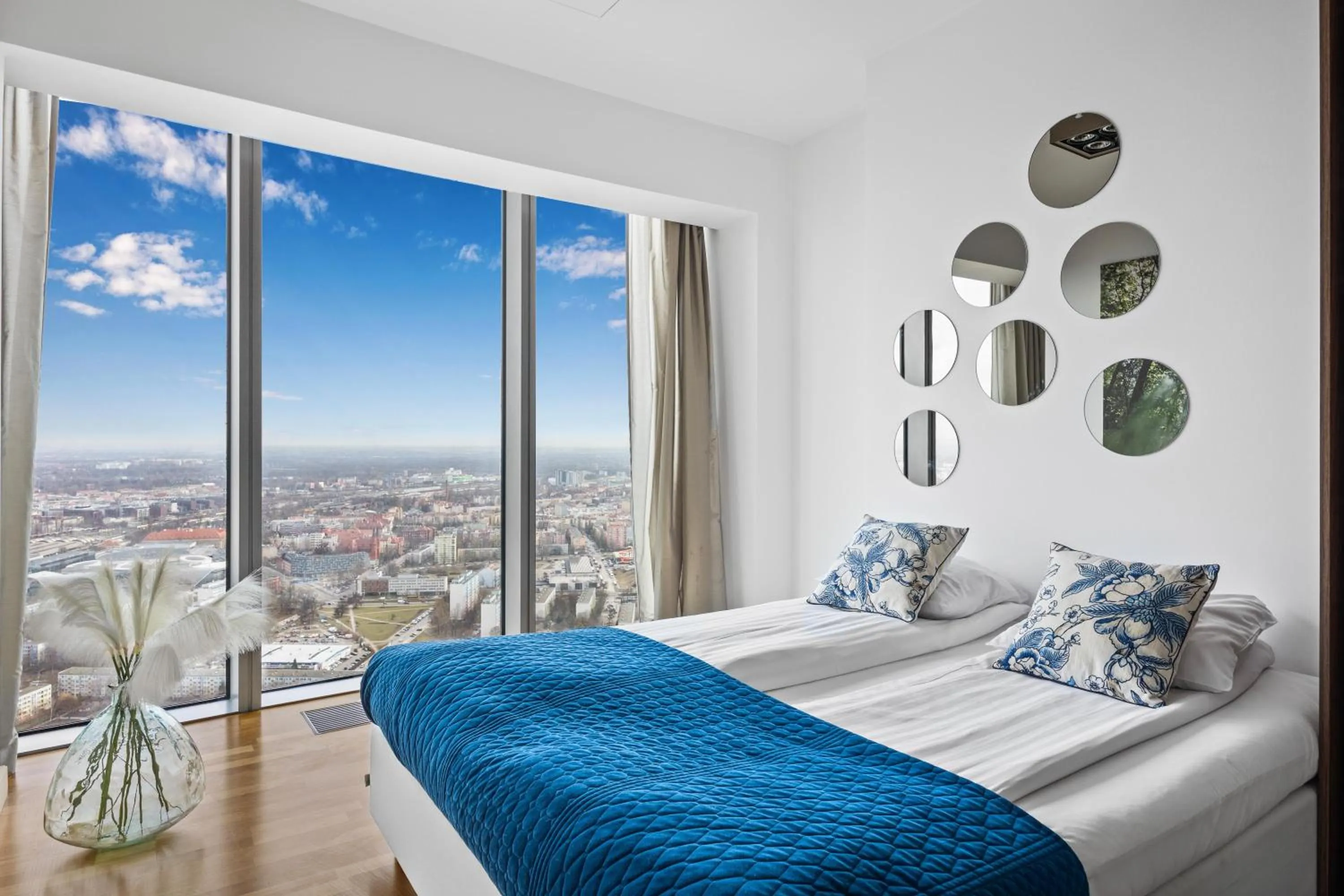 Bed in 30th+ Floor Apartments in Sky Tower