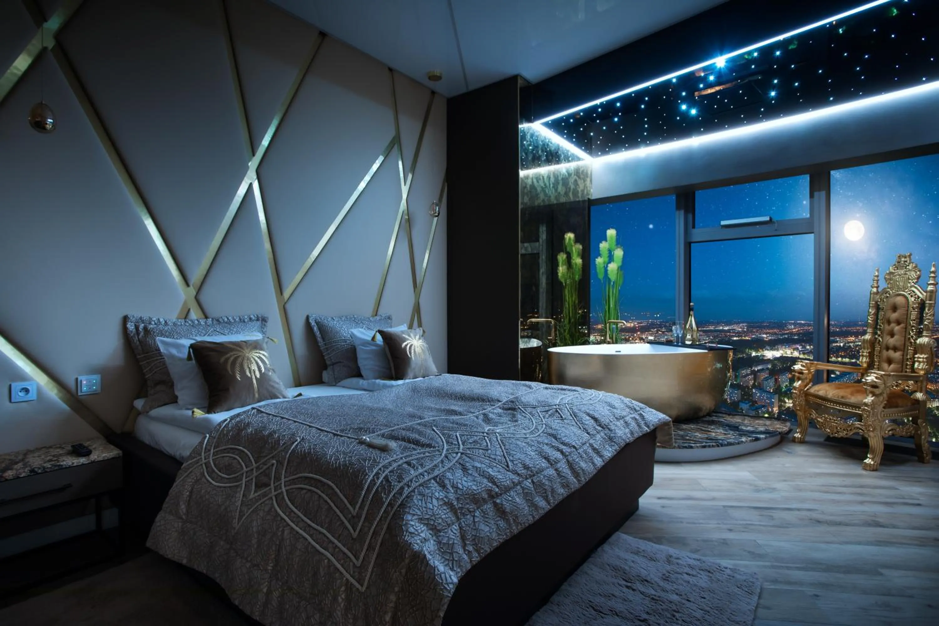 Bed in 30th+ Floor Apartments in Sky Tower