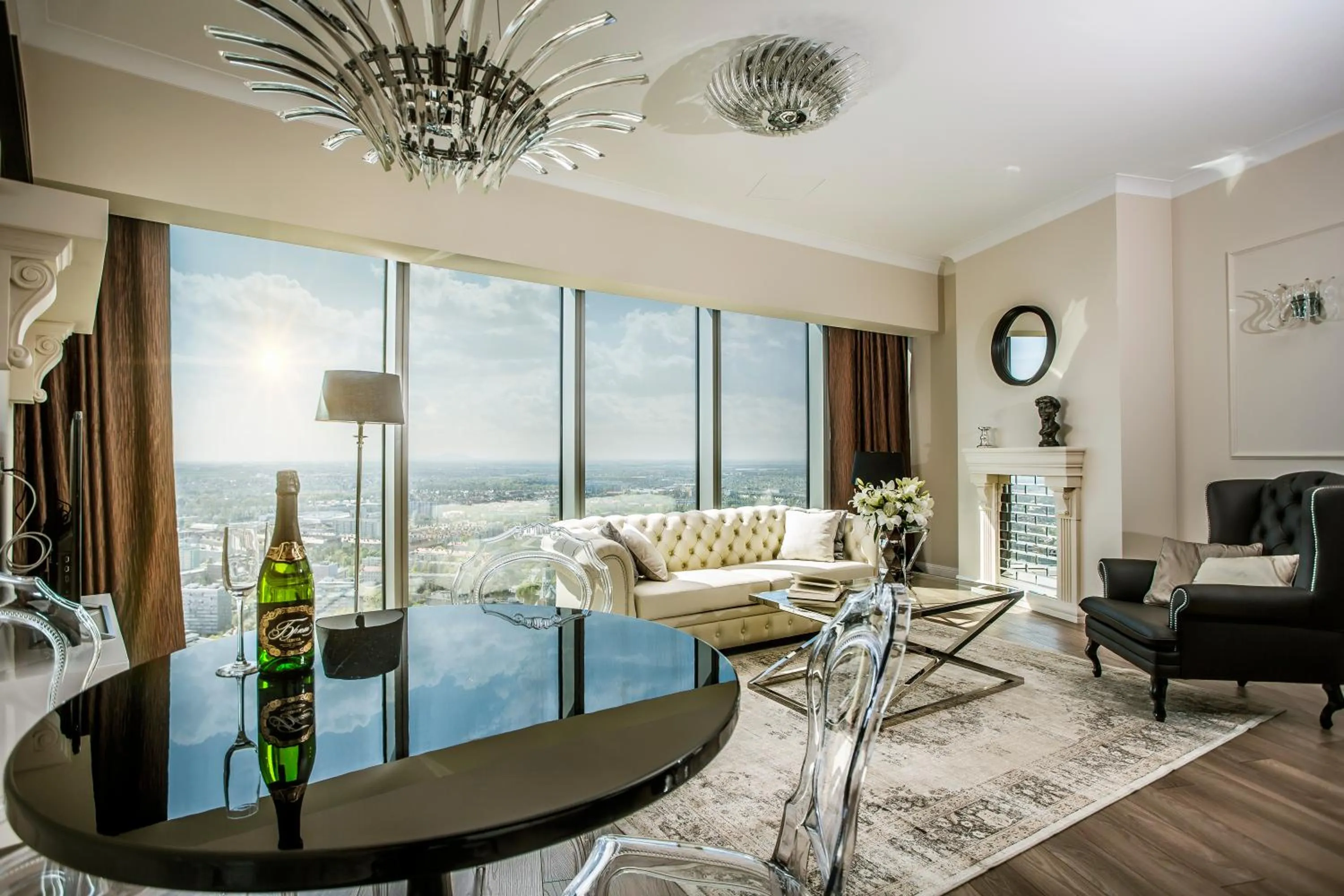 Living room in 30th+ Floor Apartments in Sky Tower