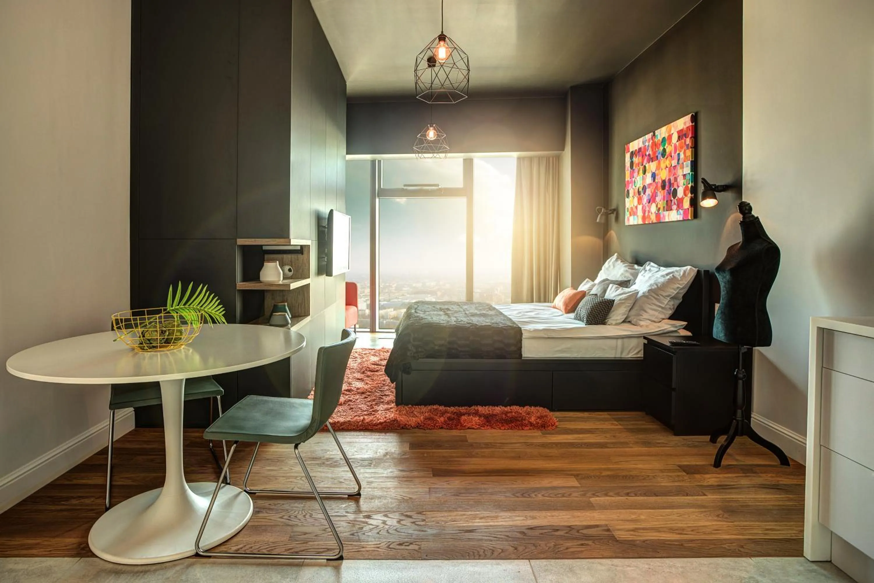 Bed in 30th+ Floor Apartments in Sky Tower