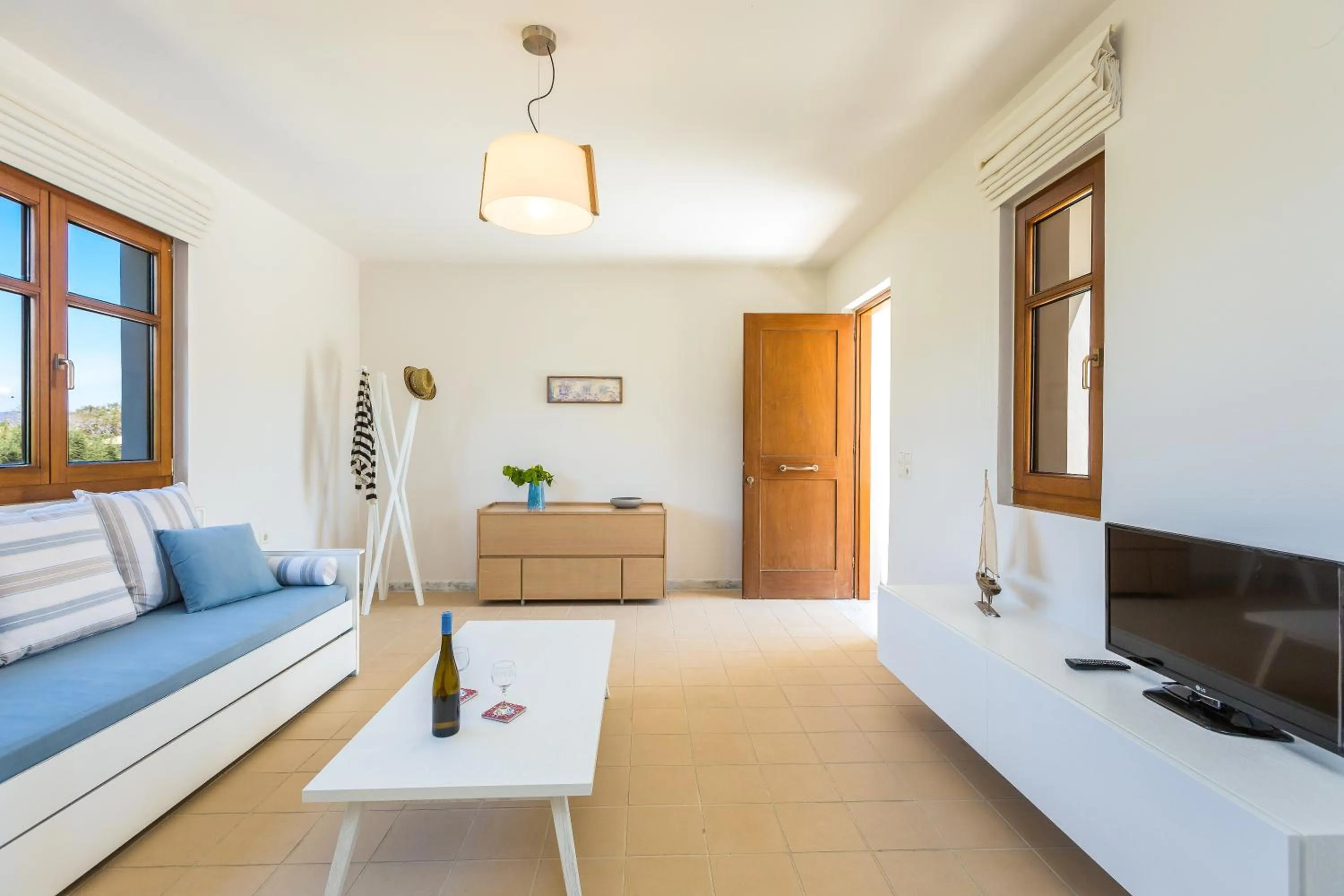 Living room in Mikro Livadi Special Lodges - Has an Eco Salt water pool - 150m from the beach