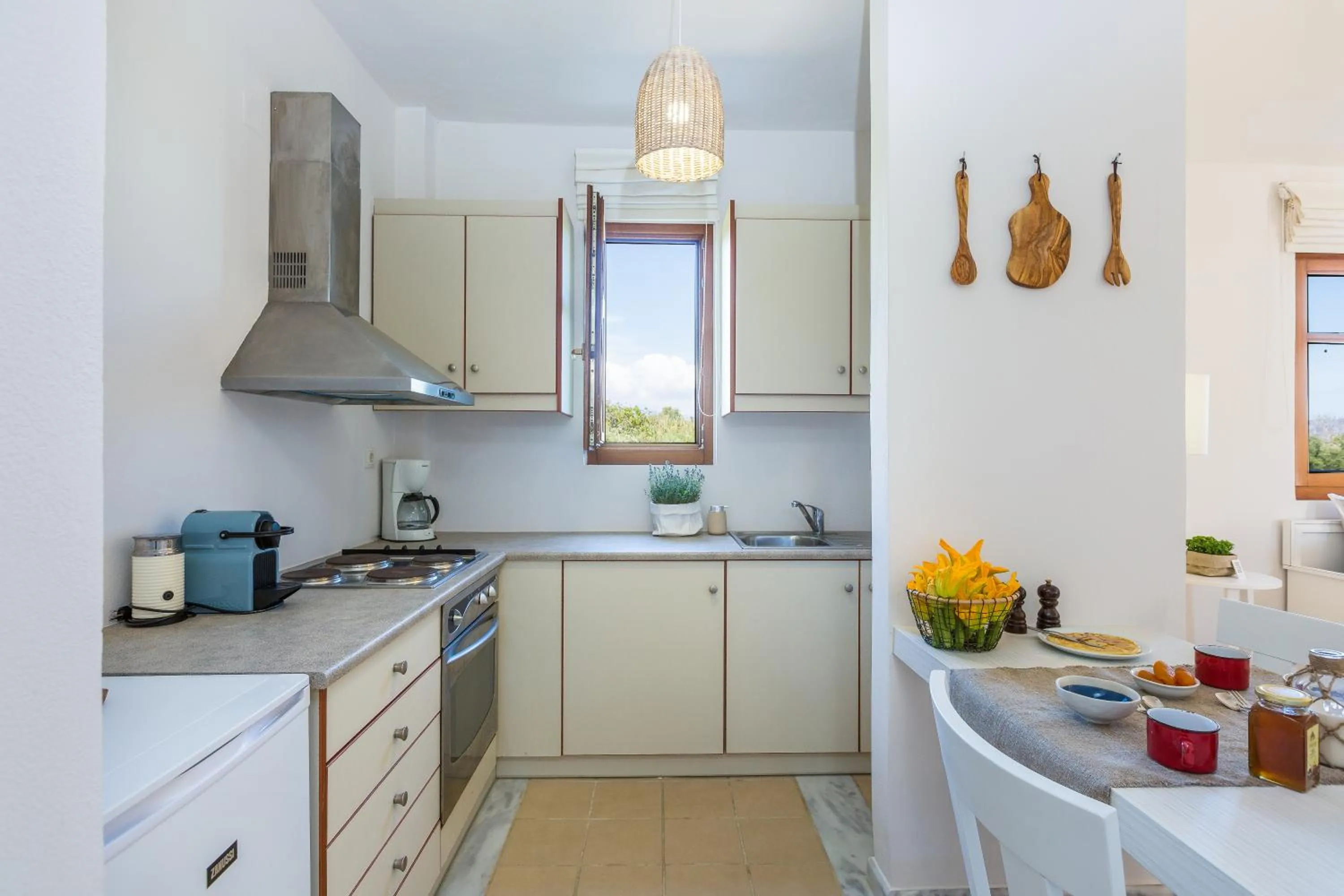 Kitchen or kitchenette in Mikro Livadi Special Lodges - Has an Eco Salt water pool - 150m from the beach
