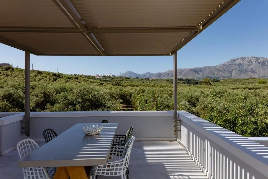 Patio in Mikro Livadi Special Lodges - Has an Eco Salt water pool - 150m from the beach