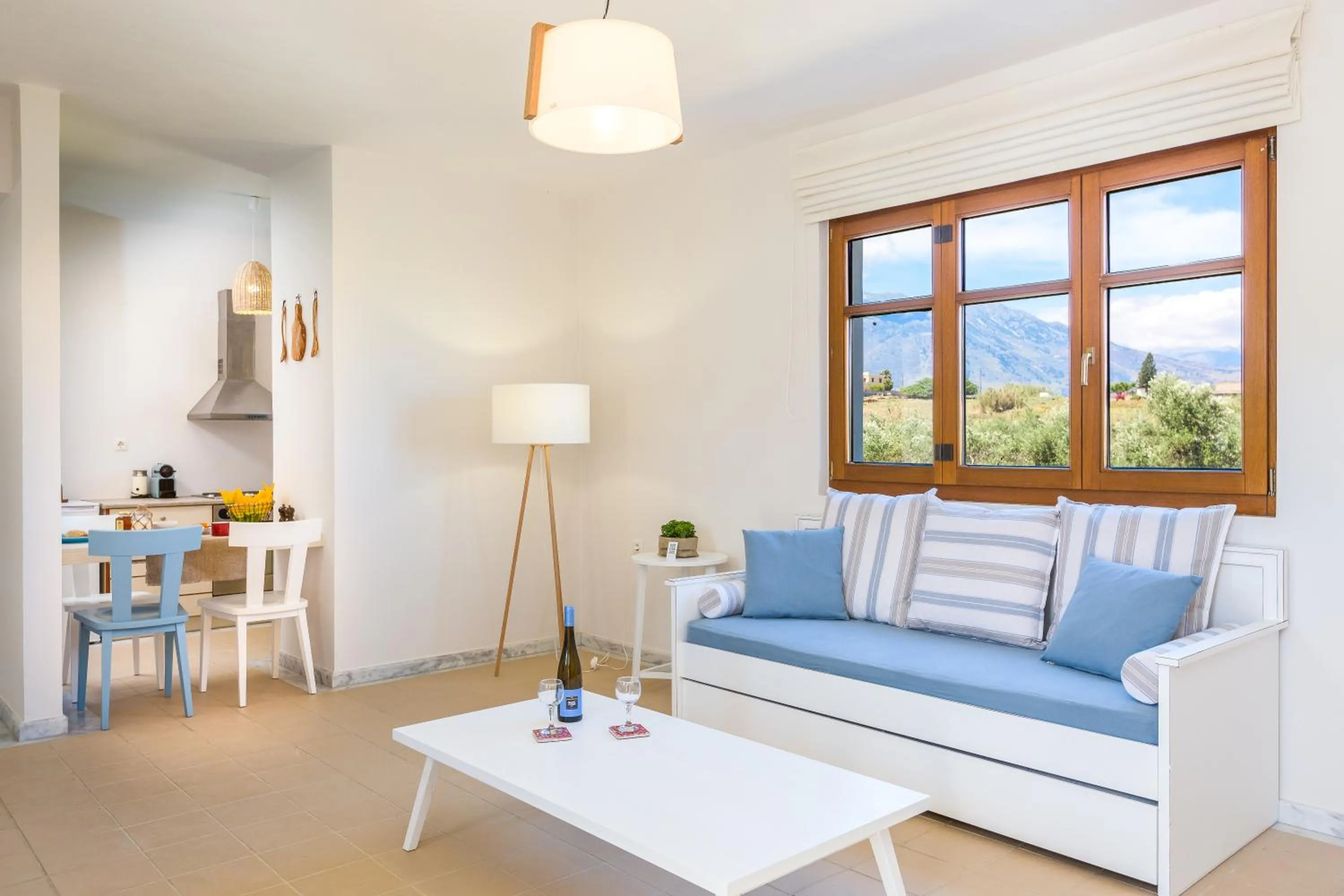 Living room in Mikro Livadi Special Lodges - Has an Eco Salt water pool - 150m from the beach