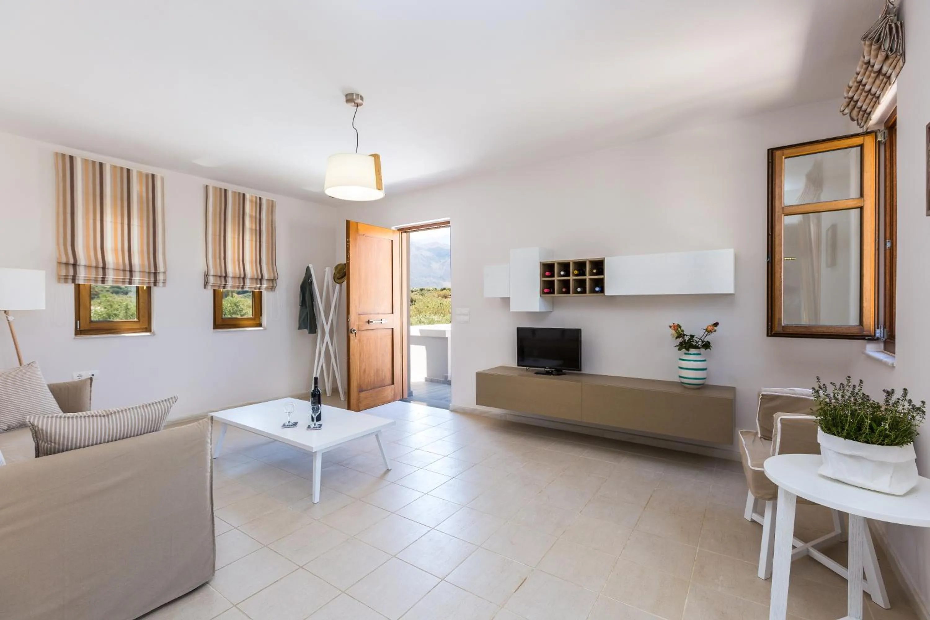 Living room in Mikro Livadi Special Lodges - Has an Eco Salt water pool - 150m from the beach