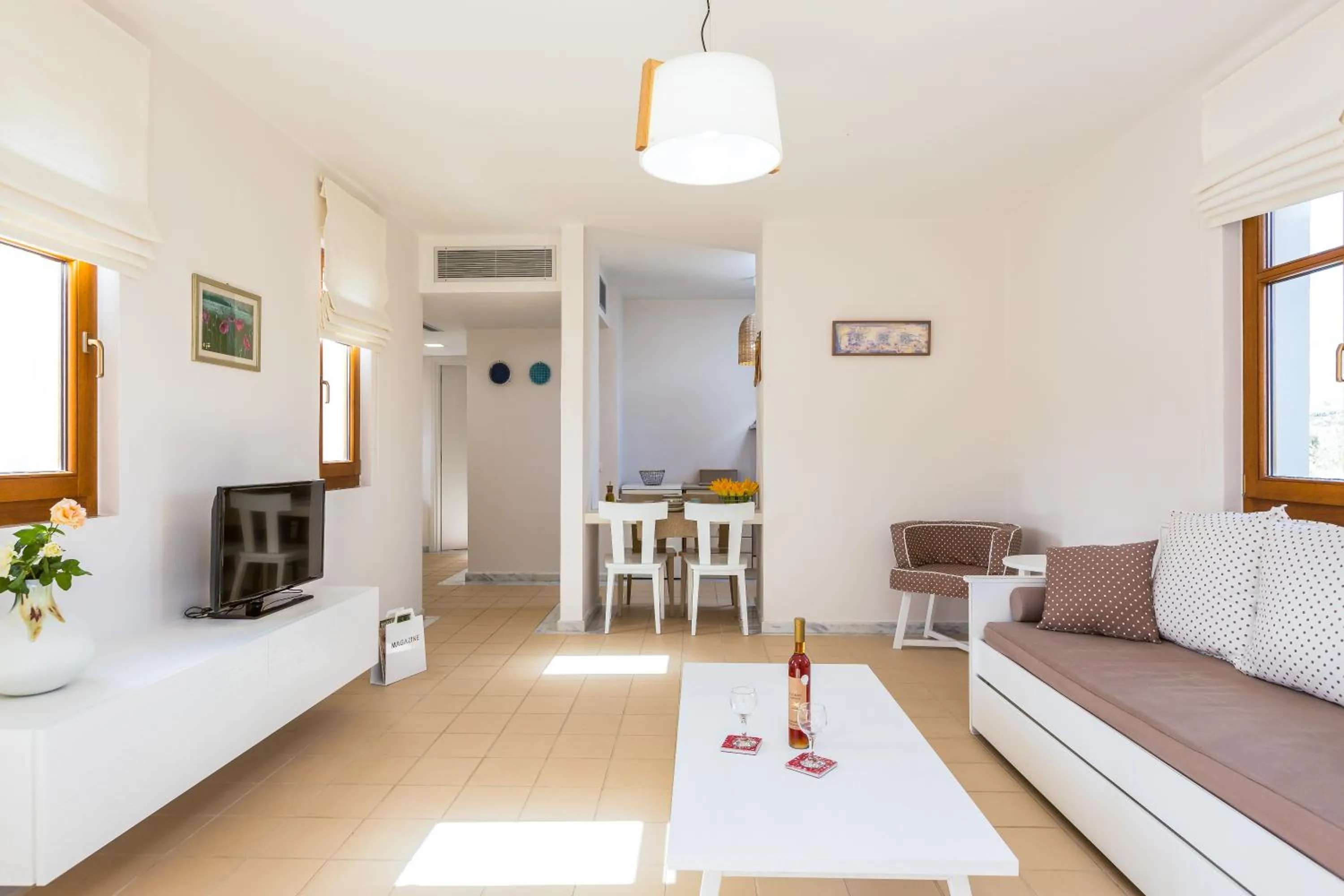 Living room in Mikro Livadi Special Lodges - Has an Eco Salt water pool - 150m from the beach