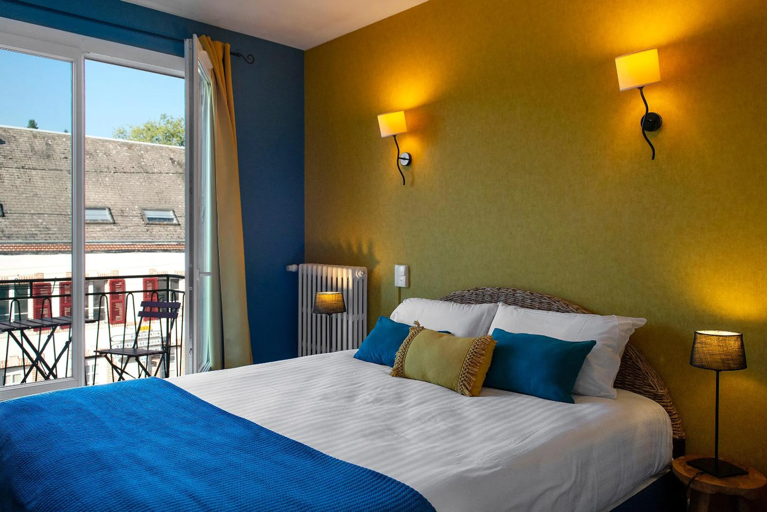 Bedroom, Bed in Logis Hôtel Saint Cyr